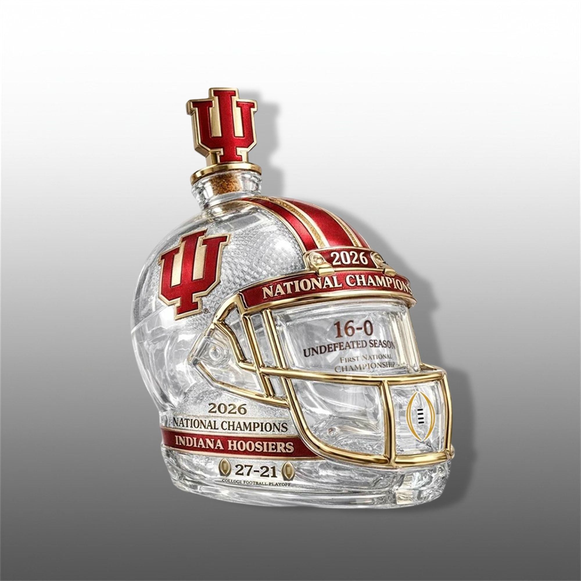 2026 Hoosiers National Champions Helmet Whiskey Bottle 1 1 2026 Hoosiers 2026 National Champions Helmet Whiskey Bottle
