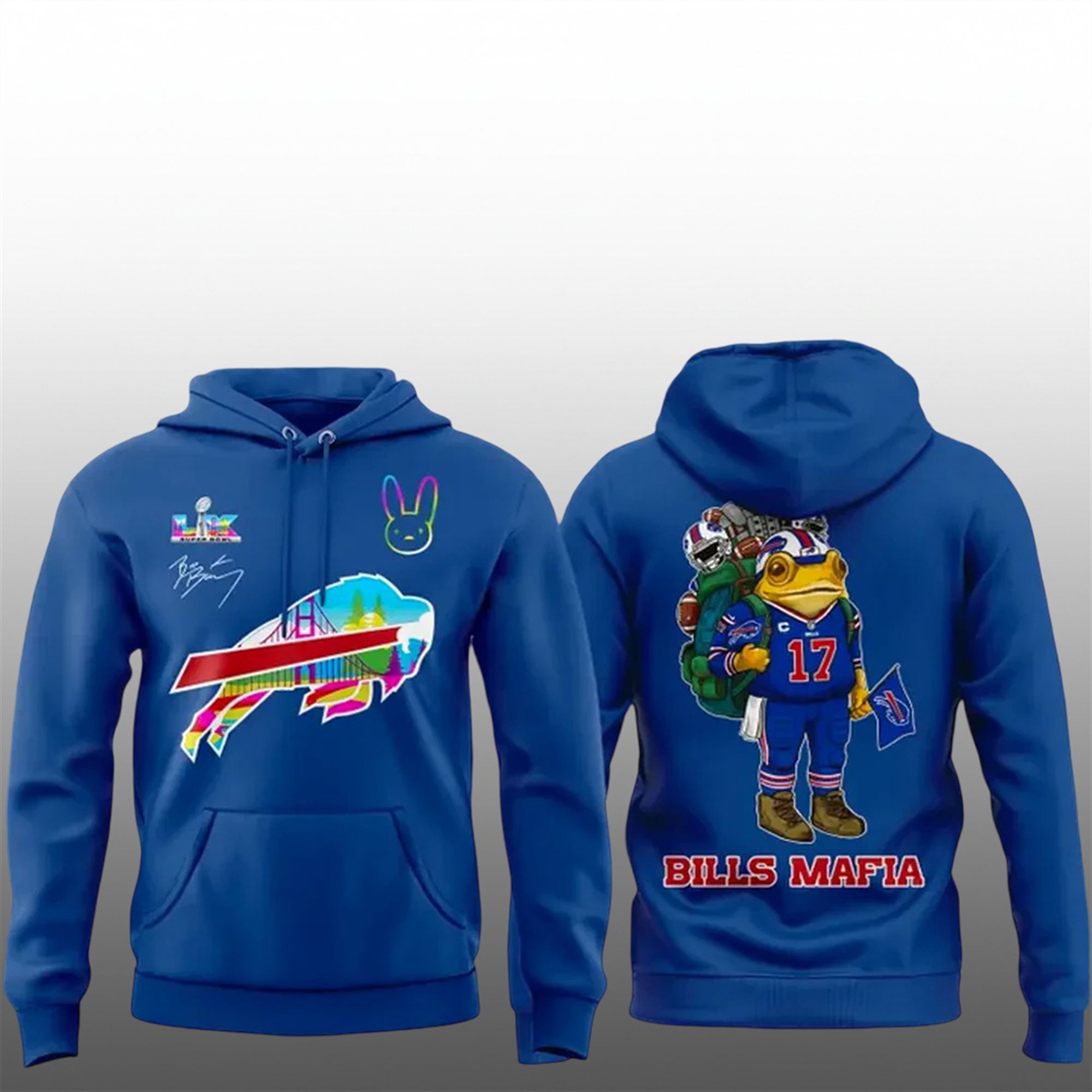Bills Mafia x Bad Bunny Bowl LX Hoodie 1 1 Bills Mafia x Bad Bunny Bowl LX Hoodie