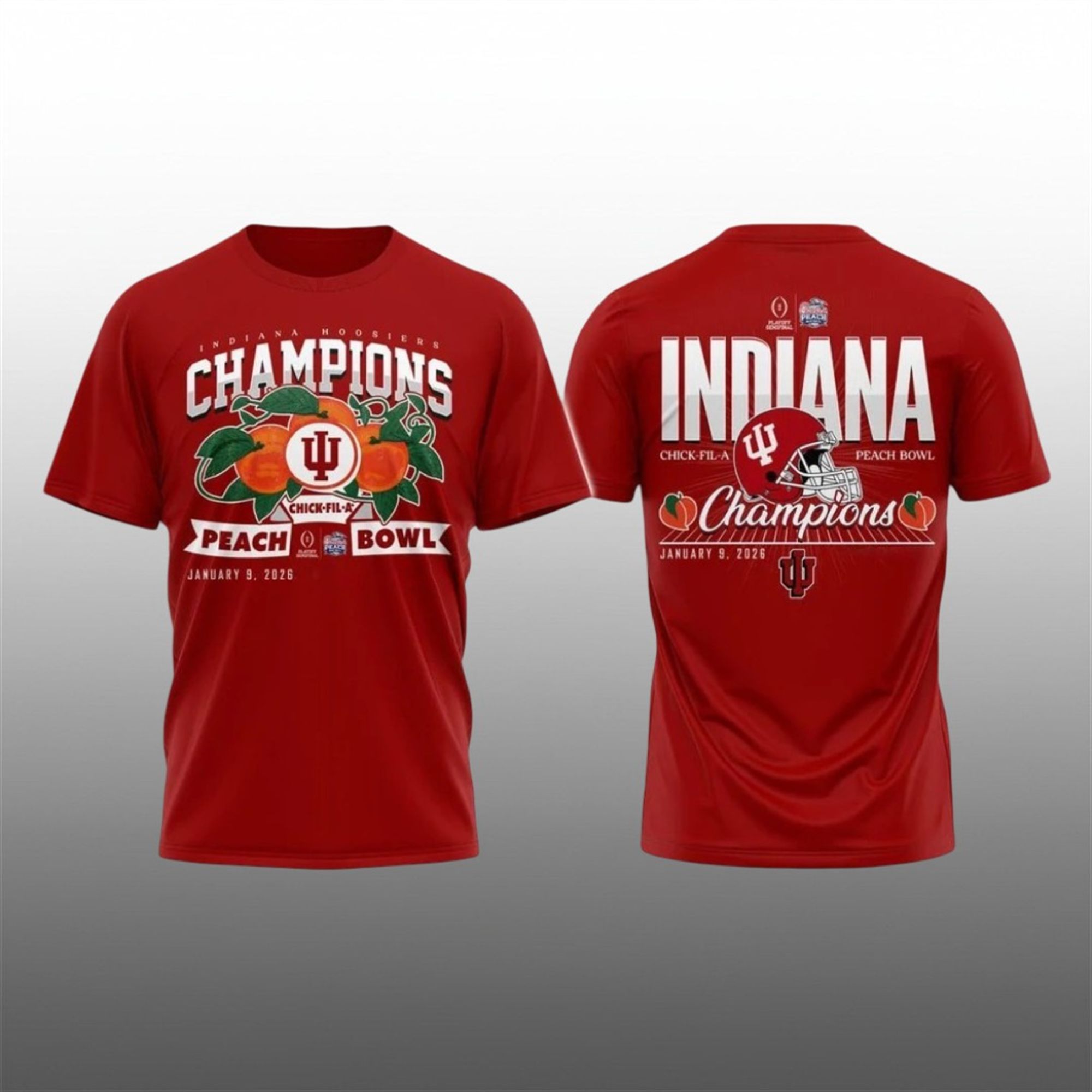 Hoosiers Chick fil A Peach Bowl 2026 Champions January 9 2026 Helmet Shirt 1 1 Hoosiers Chick fil A Peach Bowl 2026 Champions January 9 2026 Helmet Shirt