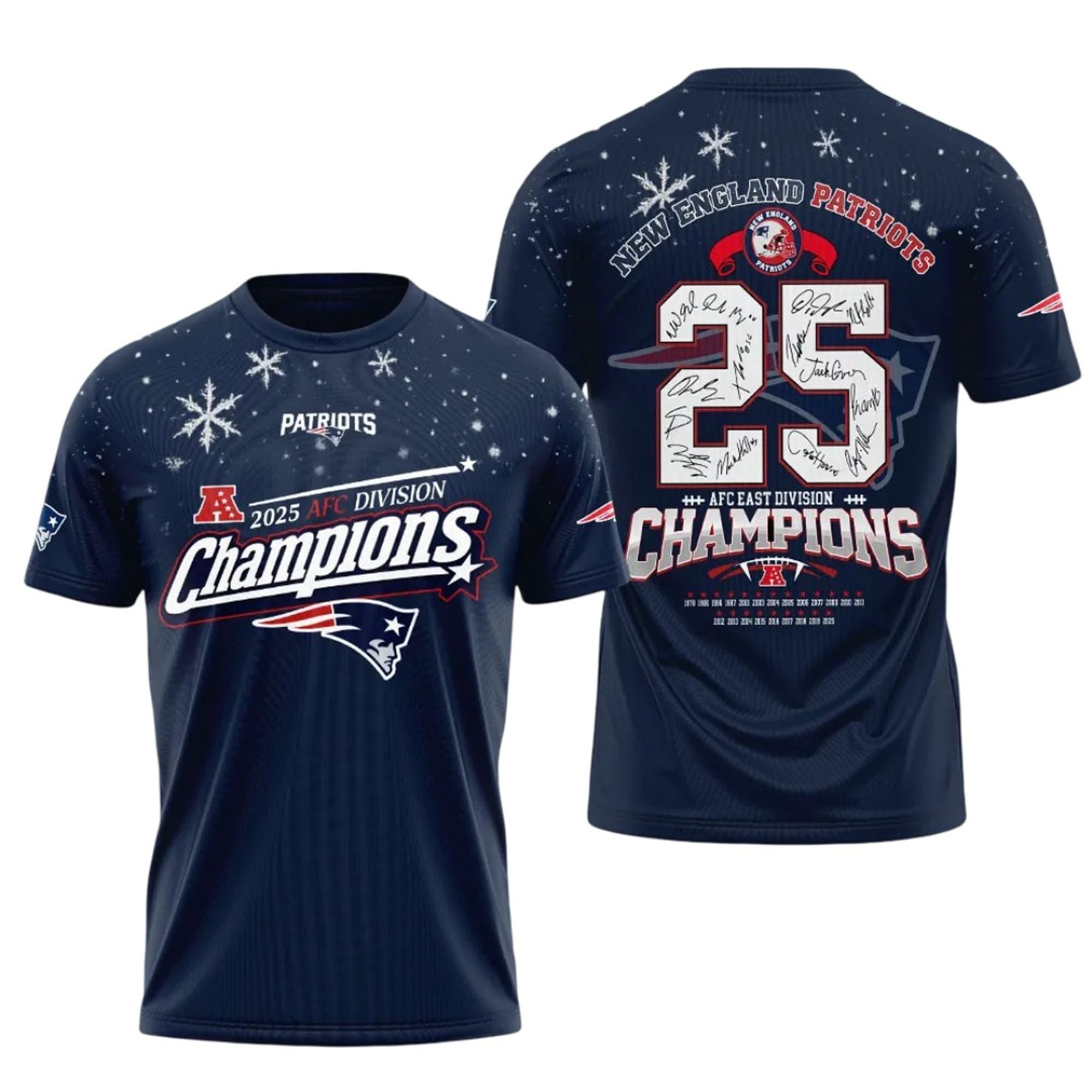 1 Patriots 2025 AFC Division Champions Signature Shirt 1 Patriots 2025 AFC Division Champions Signature Shirt