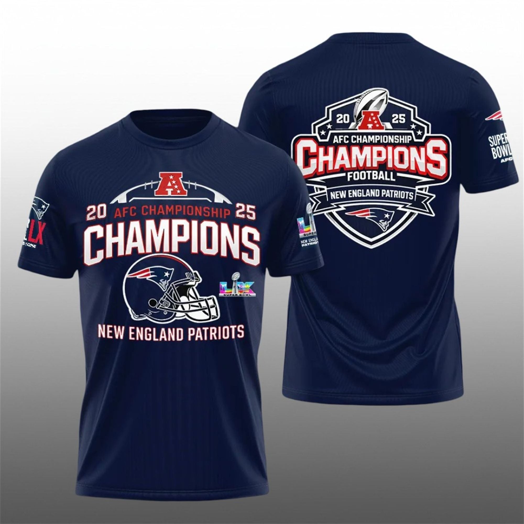 Patriots 2025 AFC Bowl Championship Champions Bowl LX Hoodie 2 11 Patriots 2025 AFC Bowl Champiosn SHip CHampions Bowl LX Shirt