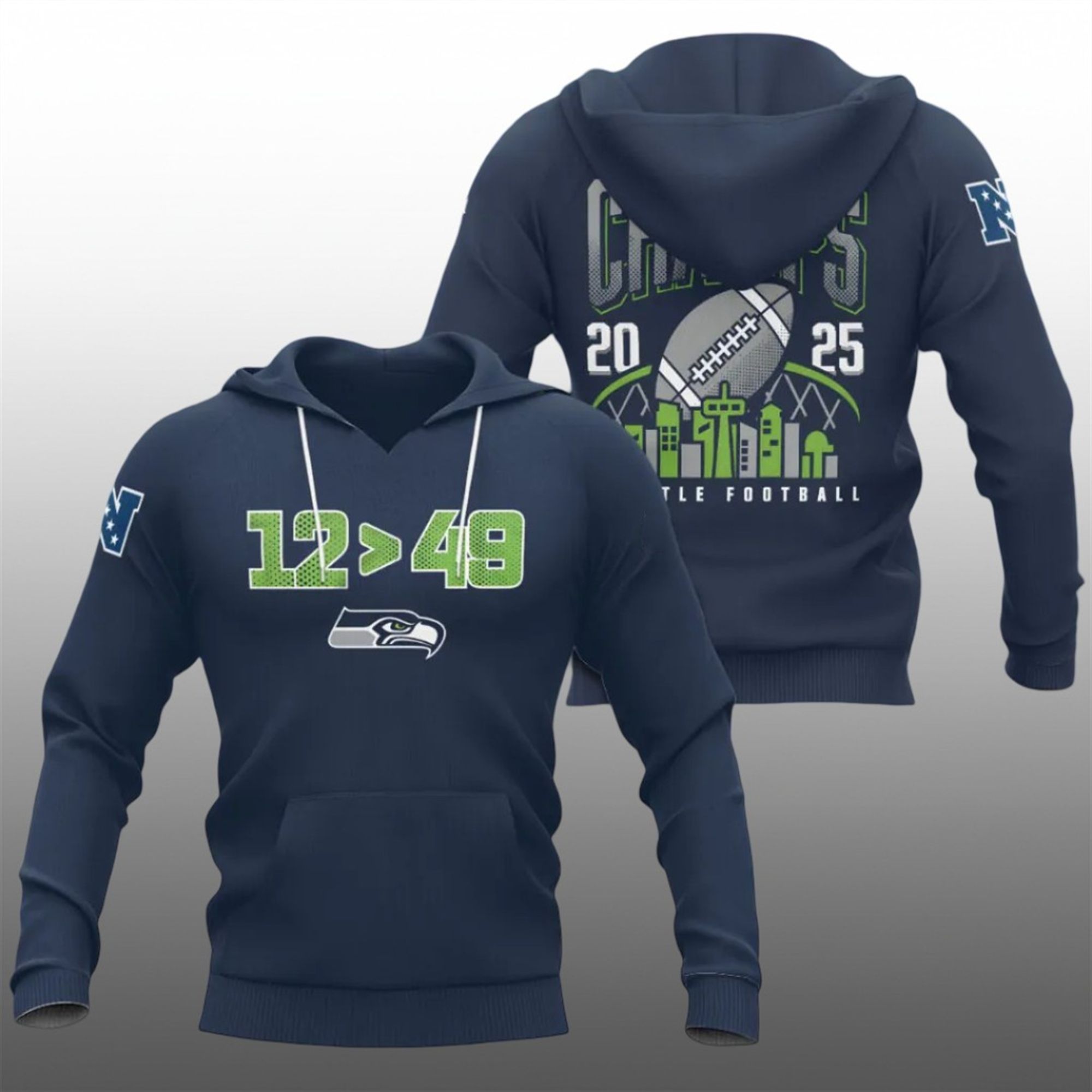 Seahawks 12 49 Division Champs 2025 Shirt 2 12 Seahawks 12 49 Division Champs 2025 Hoodie
