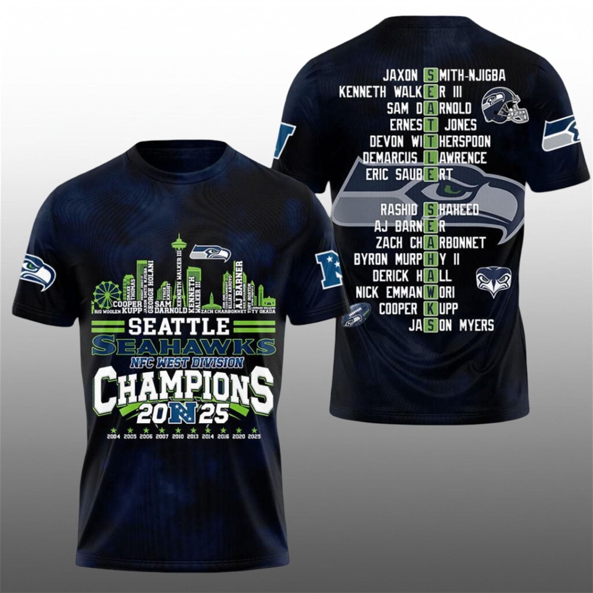 Seahawks 2025 NFC Conference West Division Champions Hoodie 2 12 Seahawks 2025 NFC Conference West Division Champions Shirt