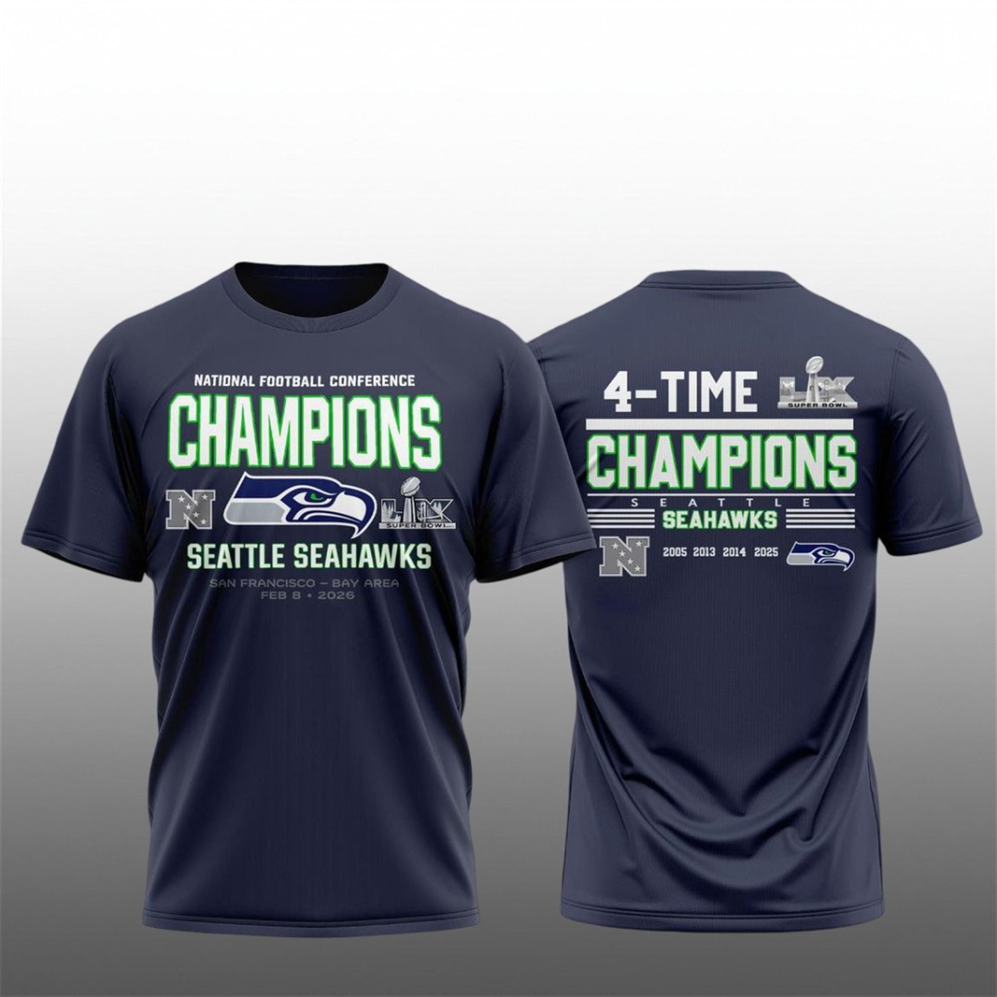 13 Seahawks NFC Champions 4 Time Champs 2026 Shirt 13 Seahawks NFC Champions 4 Time Champs 2026 Shirt