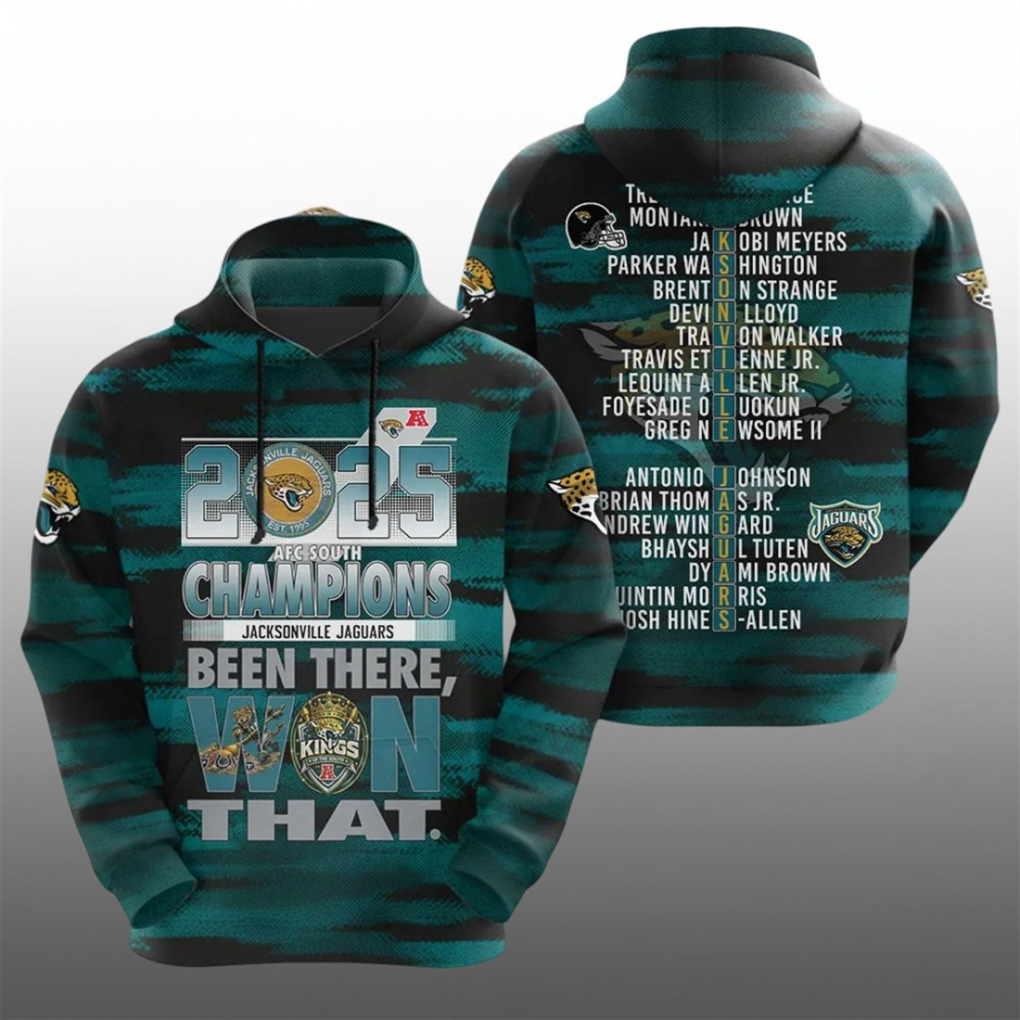 Jaguars AFC South Champions Been There Won That 2025 Shirt 2 18 Jaguars AFC South Champions Been There Won That 2025 Hoodie