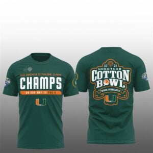 5 Hurricanes Football 2026 Goodyear Cotton Bowl Champs Shirt