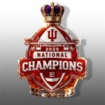 2025 Hoosiers National Champions Commemorative Trophy Whiskey Bottle