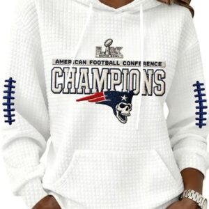 2026 NE Patriots AFC Champions SB LX Waffle Hoodie 1