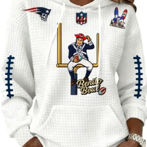 2026 NE Patriots Benito Bowl Waffle Hoodie 1