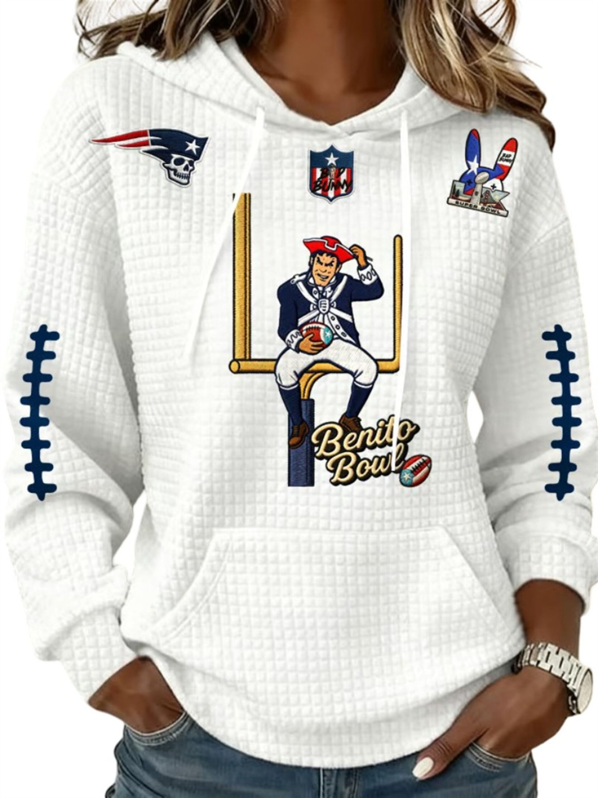 2026 NE Patriots Benito Bowl Waffle Hoodie 1 2026 NE Patriots Benito Bowl Waffle Hoodie 1