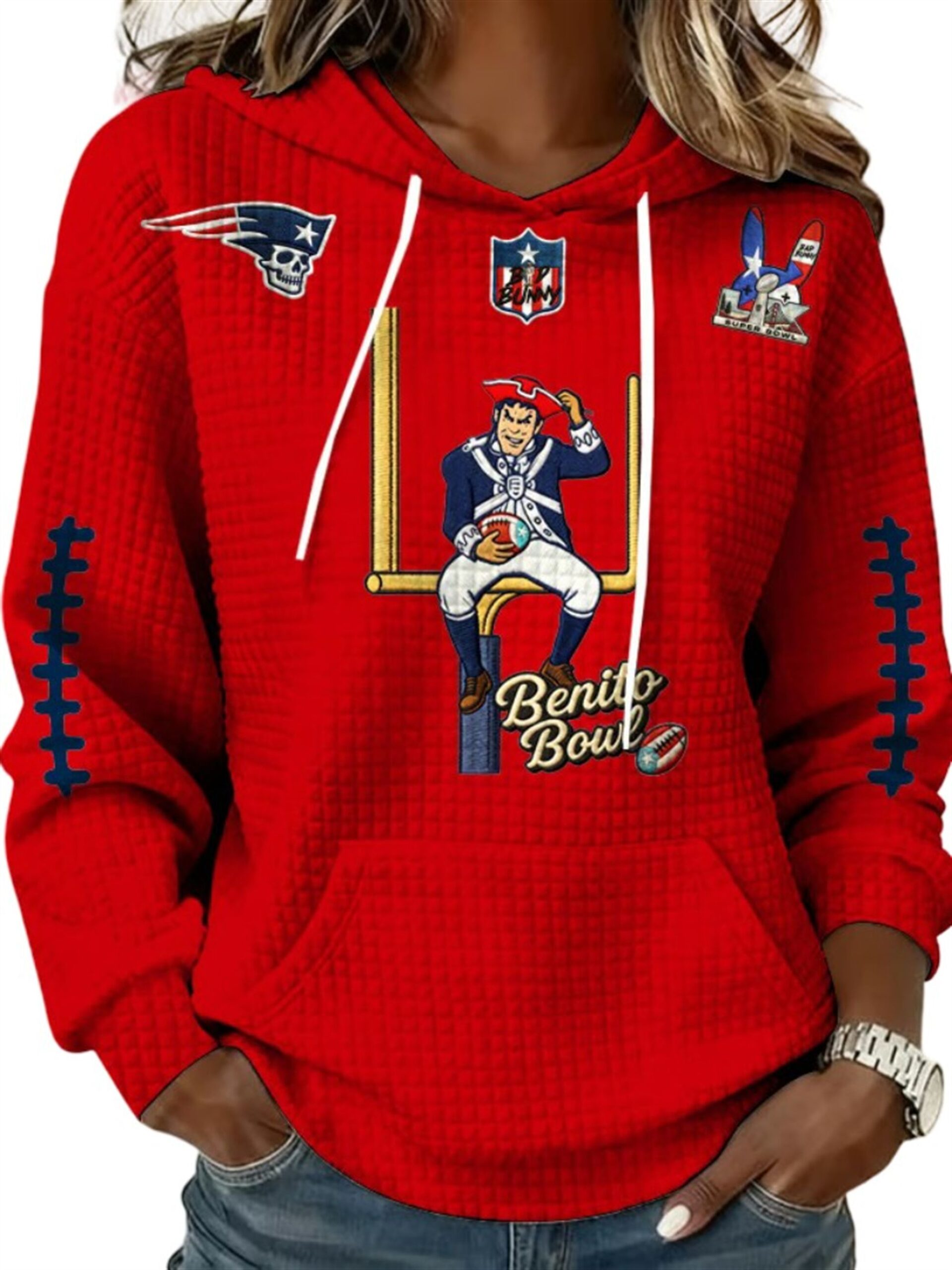 2026 NE Patriots Benito Bowl Waffle Hoodie 3 2026 NE Patriots Benito Bowl Waffle Hoodie 3