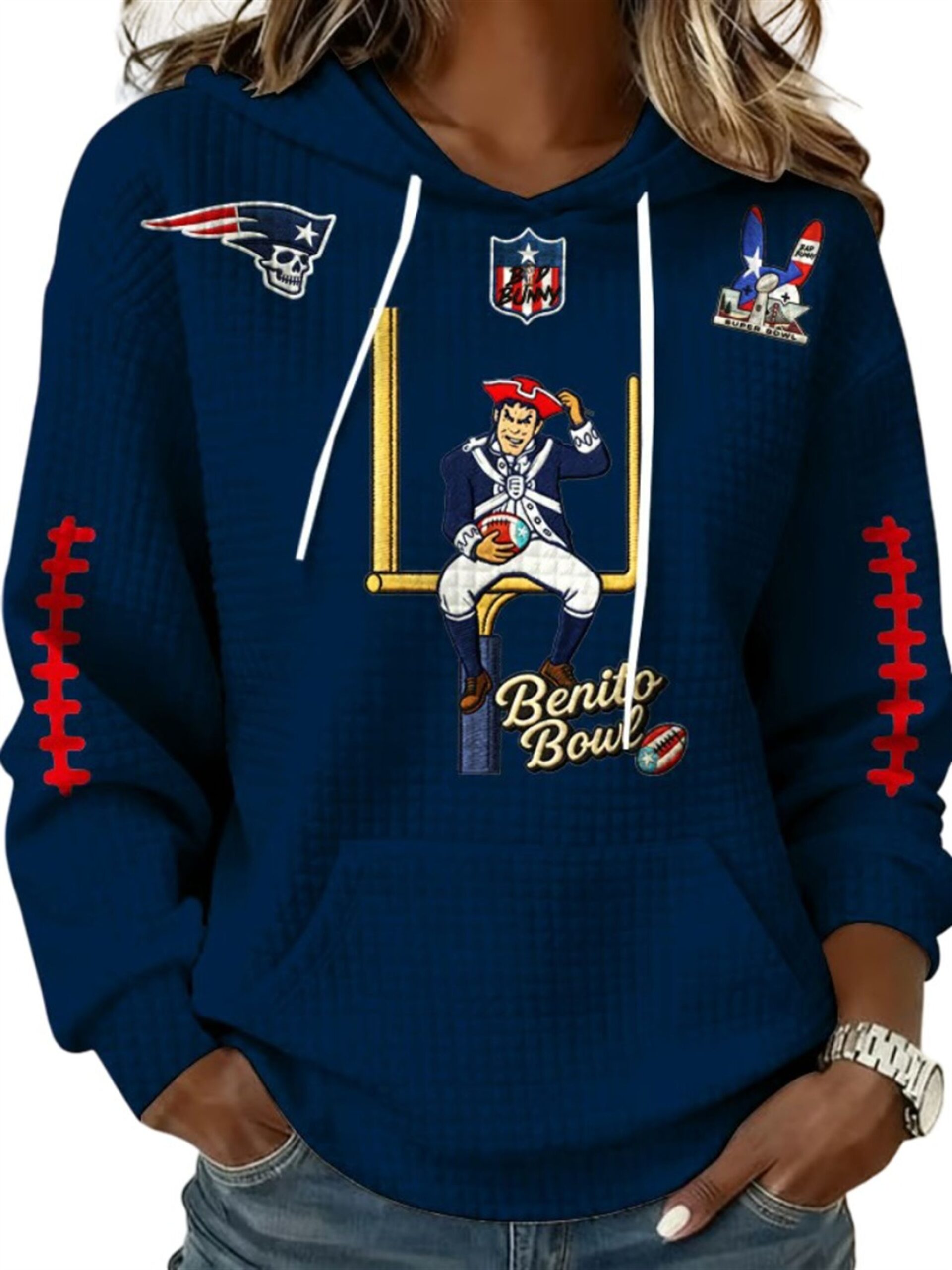 2026 NE Patriots Benito Bowl Waffle Hoodie 4 2026 NE Patriots Benito Bowl Waffle Hoodie 4