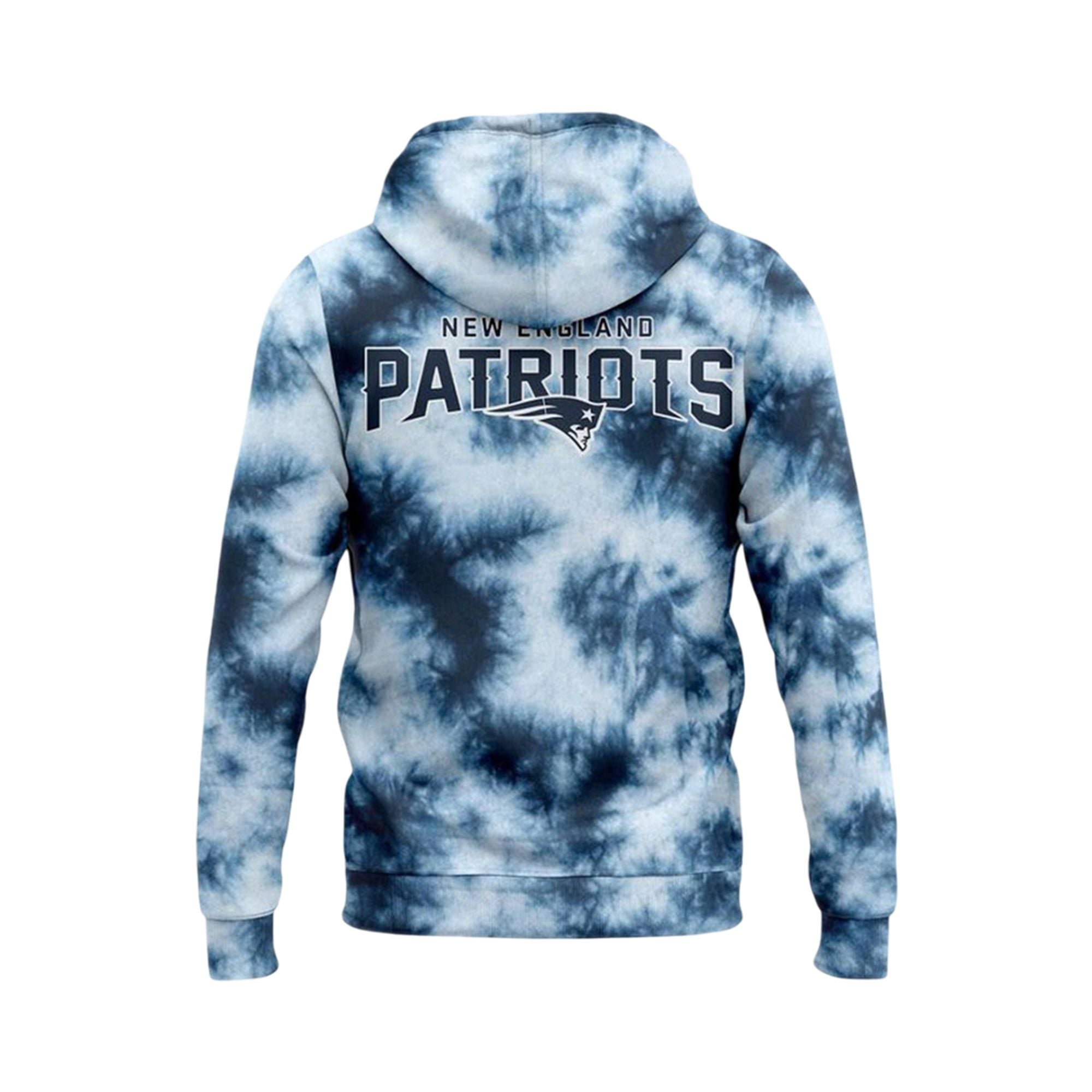 2026 NE Patriots Blue Tie Dye Hoodie 3 2026 NE Patriots Blue Tie Dye Hoodie 2