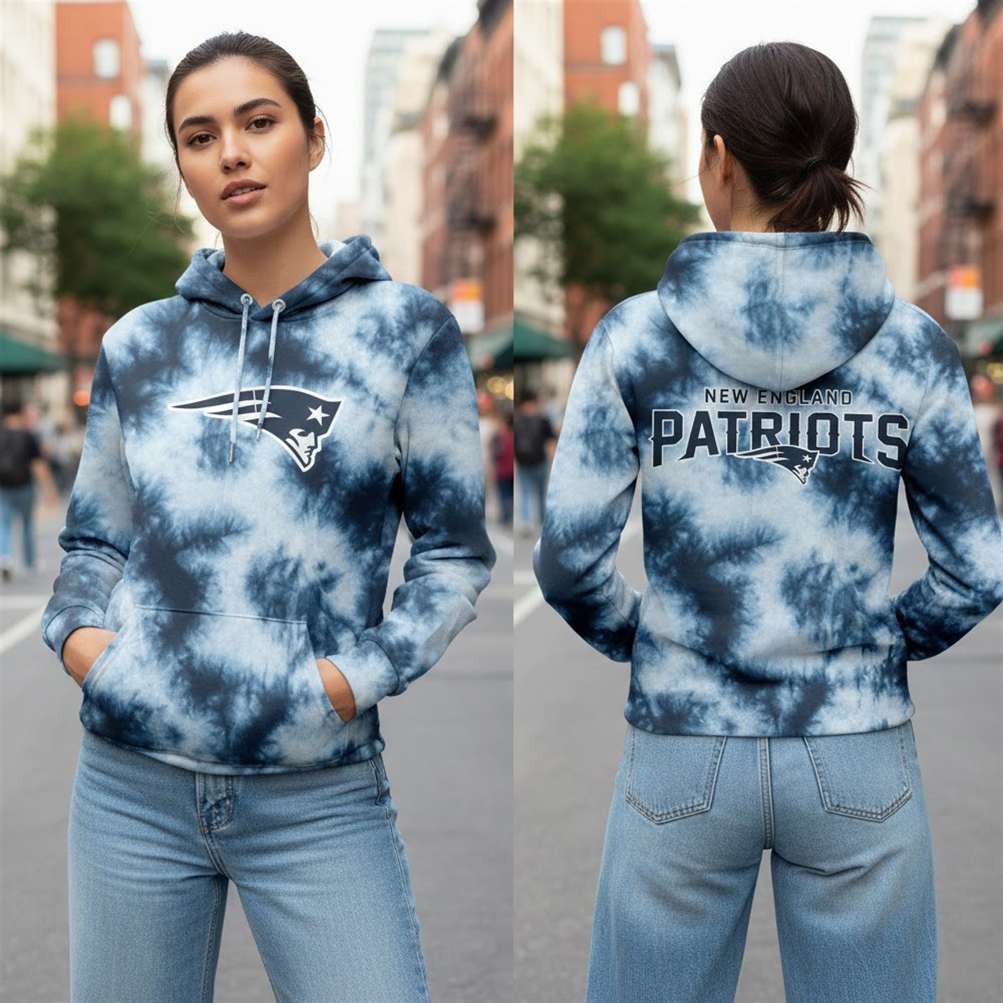 2026 NE Patriots Blue Tie Dye Hoodie 4 2026 NE Patriots Blue Tie Dye Hoodie 4