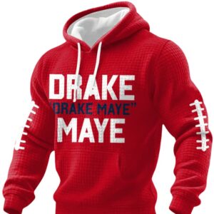 2026 NE Patriots Drake Orake Maye Maye Waffle Hoodie 1