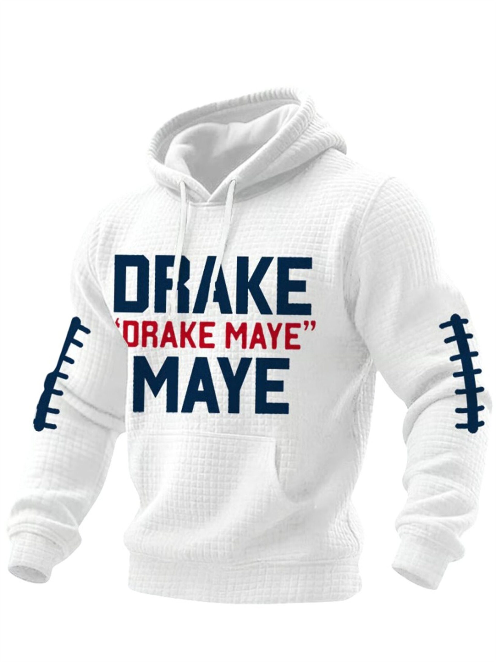 2026 NE Patriots Drake Orake Maye Maye Waffle Hoodie 2 2026 NE Patriots Drake Orake Maye Maye Waffle Hoodie 2