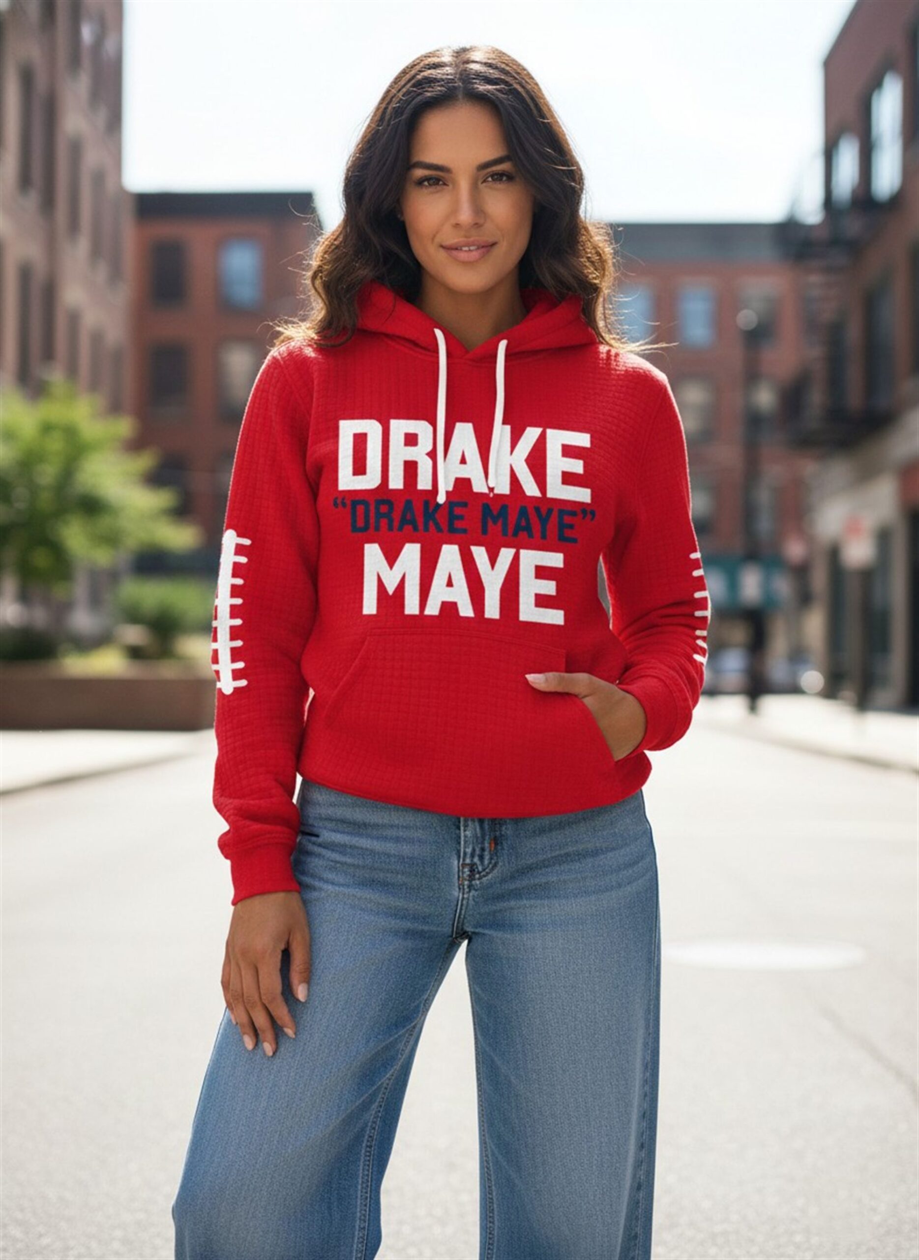 2026 NE Patriots Drake Orake Maye Maye Waffle Hoodie 9 2026 NE Patriots Drake Orake Maye Maye Waffle Hoodie 9