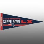 2026 Patriots AFC Champions Bowl LX Locker Room Pennant