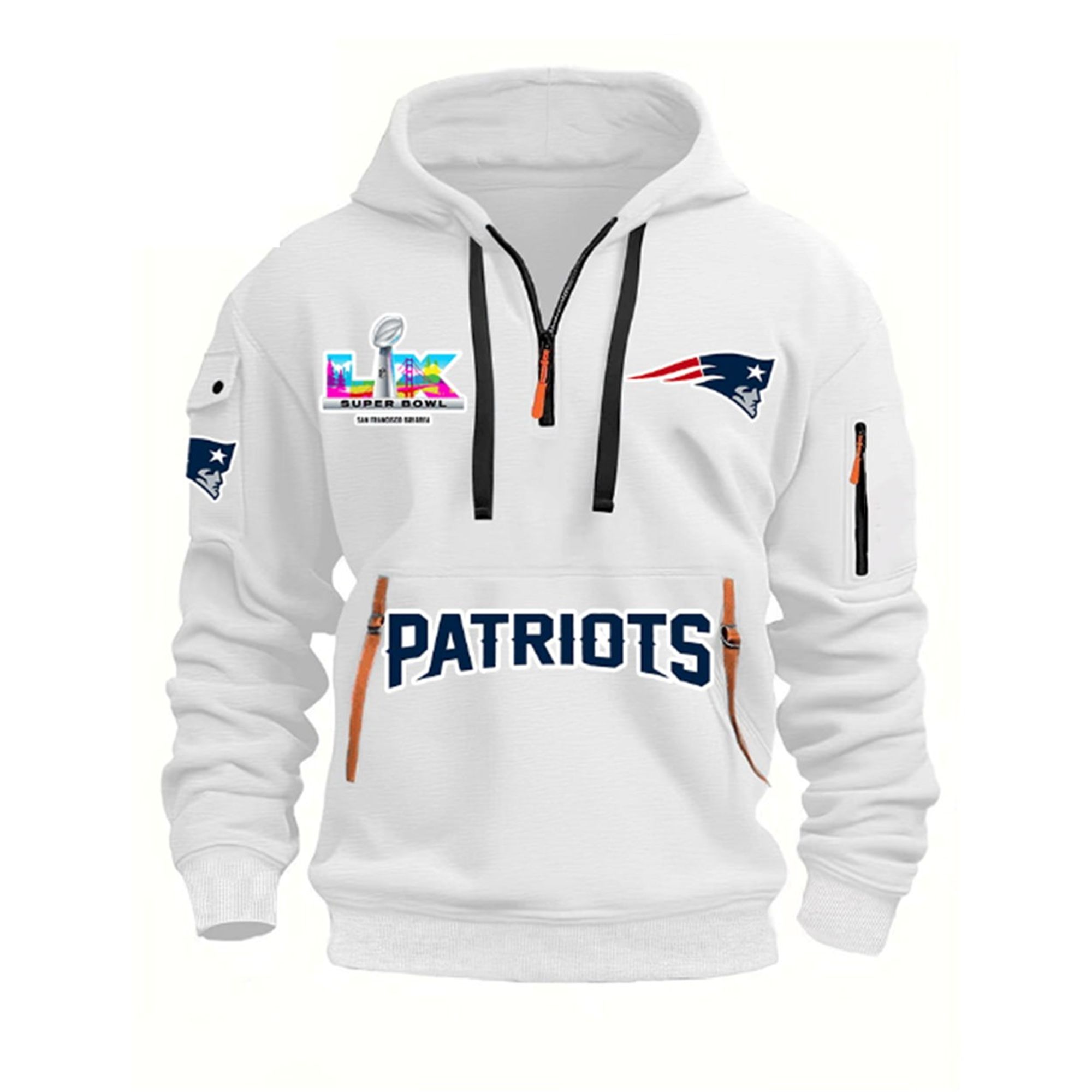 2026 Patriots SB LX San Francisco Bay Area Quarter Zip Hoodie 2 2026 Patriots SB LX San Francisco Bay Area Quarter Zip Hoodie 2