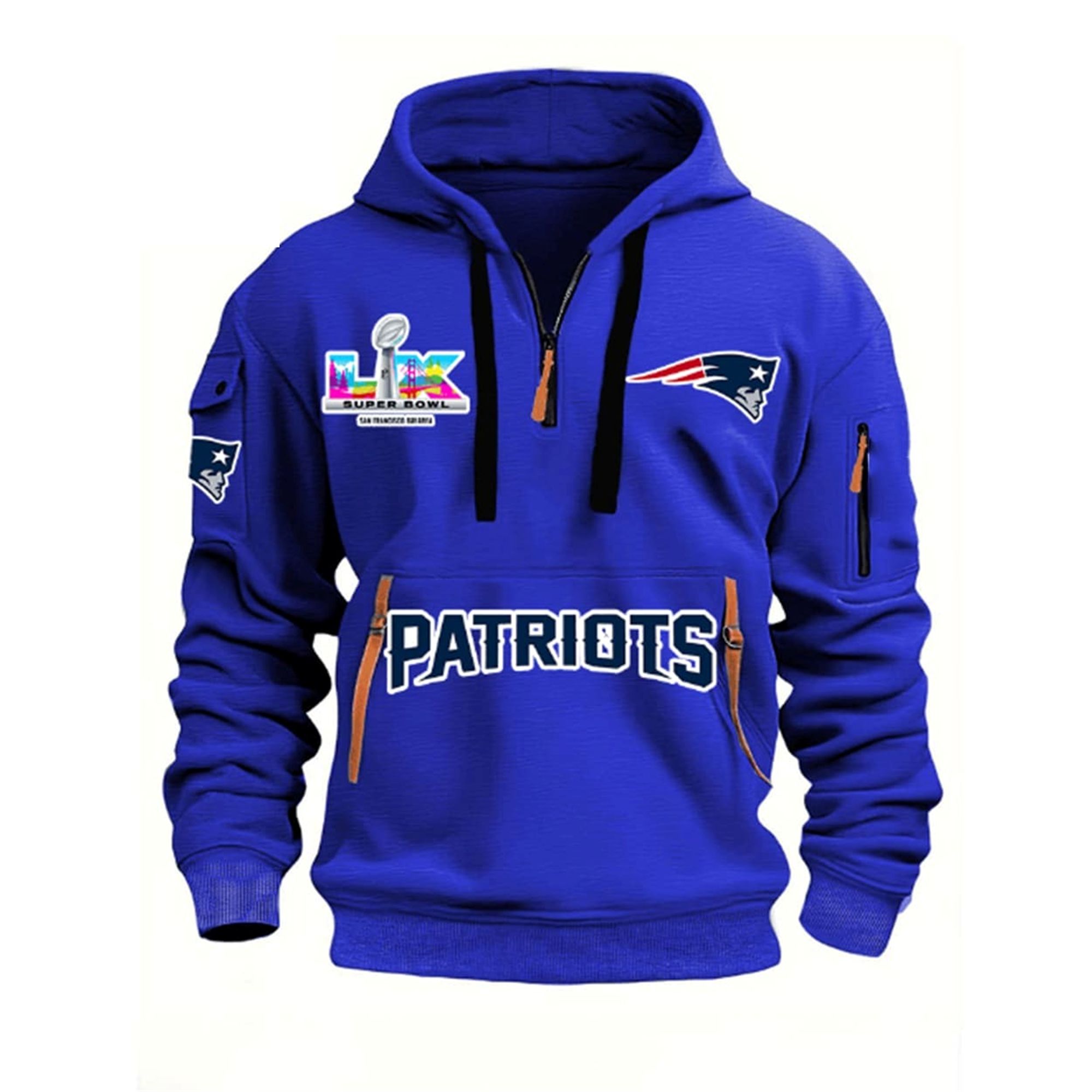 2026 Patriots SB LX San Francisco Bay Area Quarter Zip Hoodie 3 2026 Patriots SB LX San Francisco Bay Area Quarter Zip Hoodie 3