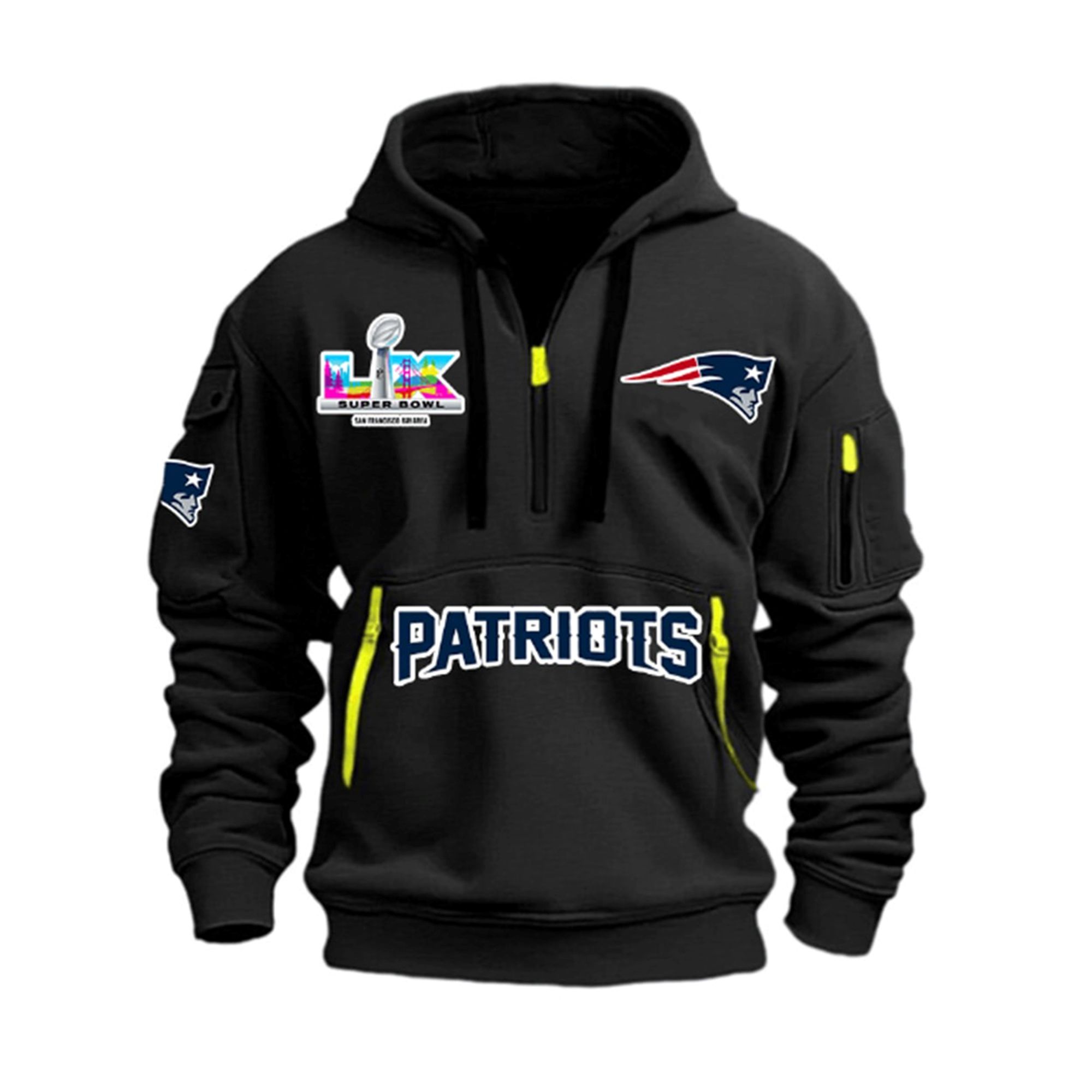2026 Patriots SB LX San Francisco Bay Area Quarter Zip Hoodie 4 2026 Patriots SB LX San Francisco Bay Area Quarter Zip Hoodie 4