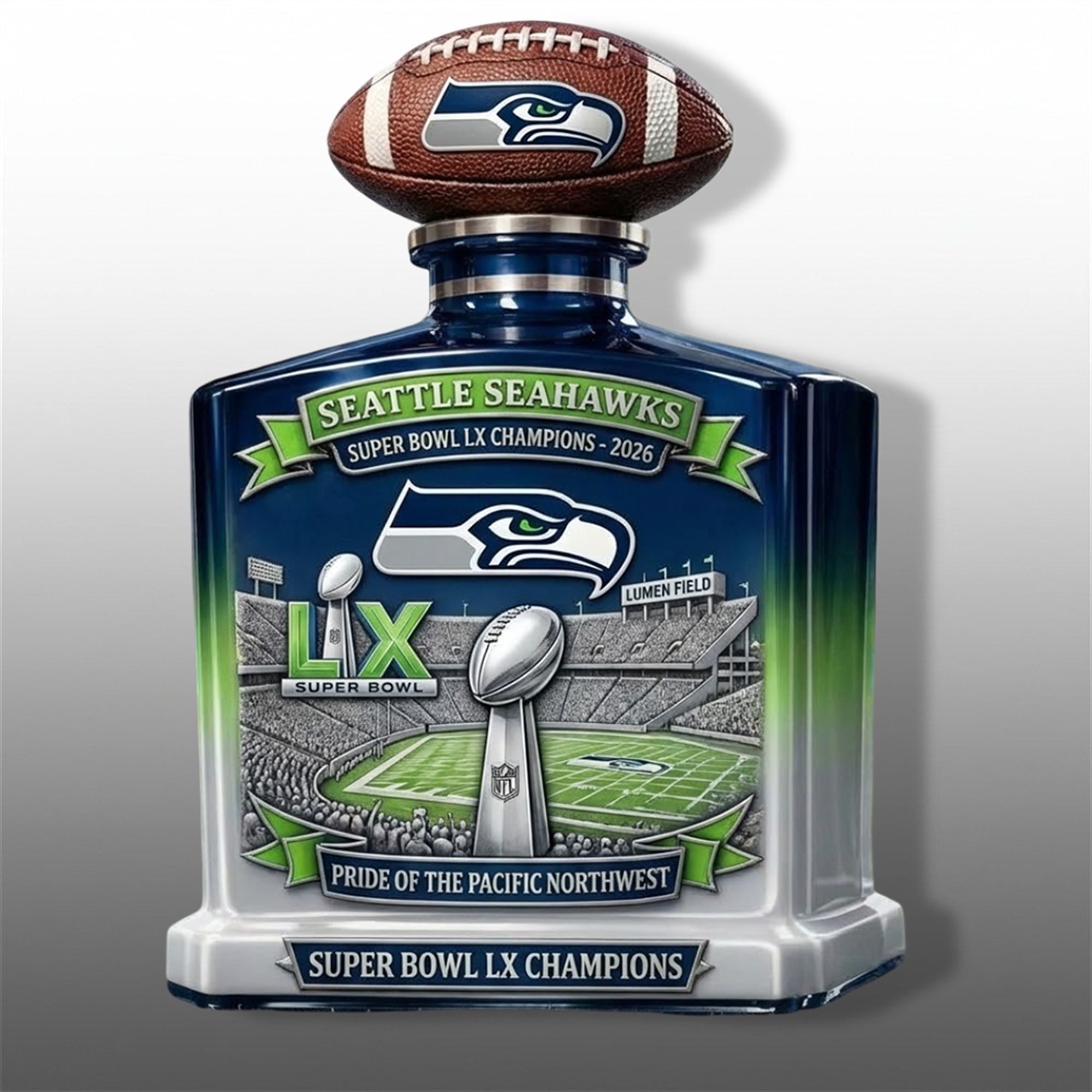 2026 Seahawks Bowl LX Champions Whiskey Bottle 1 2026 Seahawks Bowl LX Champions Whiskey Bottle 1