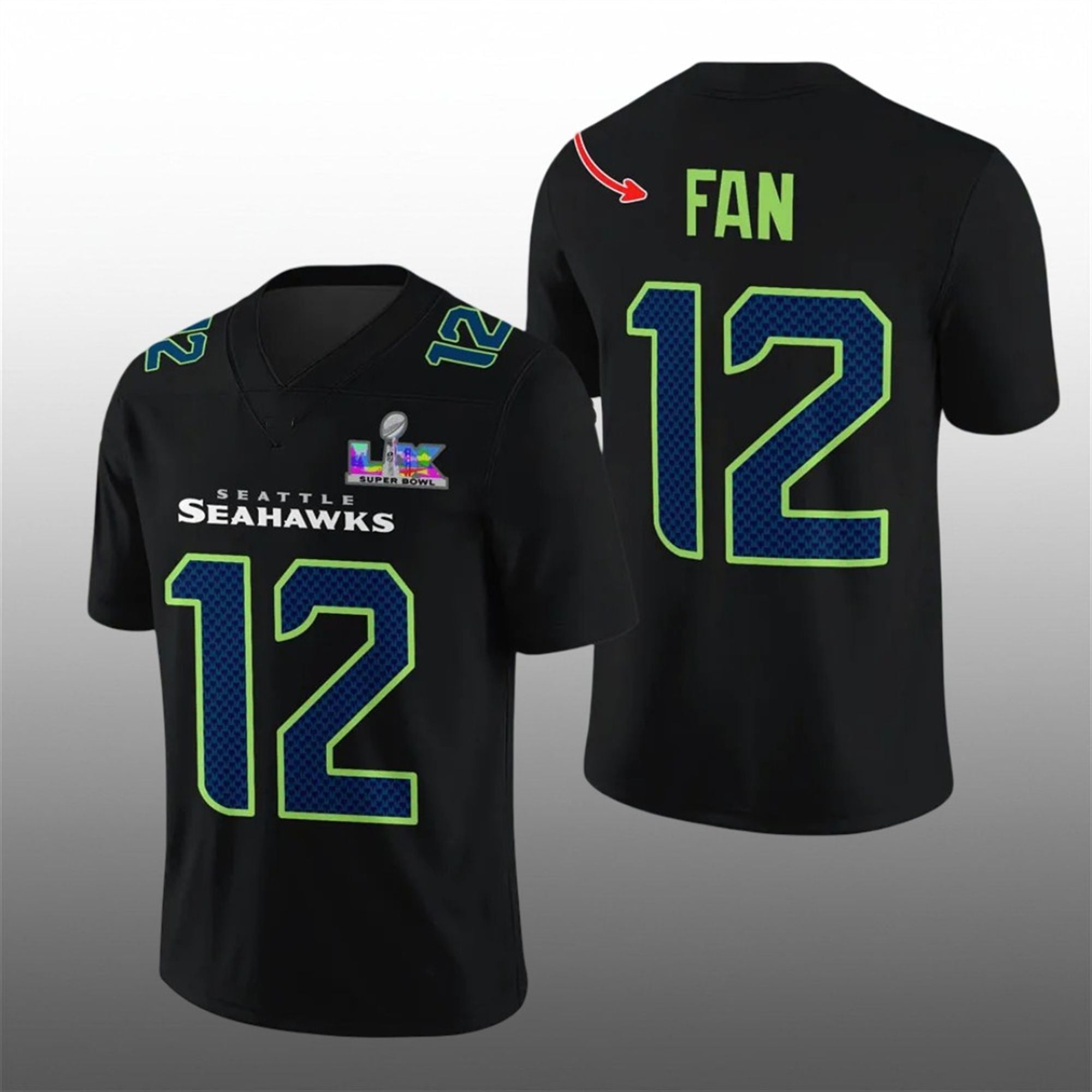 2026 Seahawks Bowl LX Football Jersey 1 2026 Seahawks Bowl LX Football Jersey 1