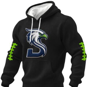 2026 Seahawks Checkered Fabric Waffle Hoodie 1