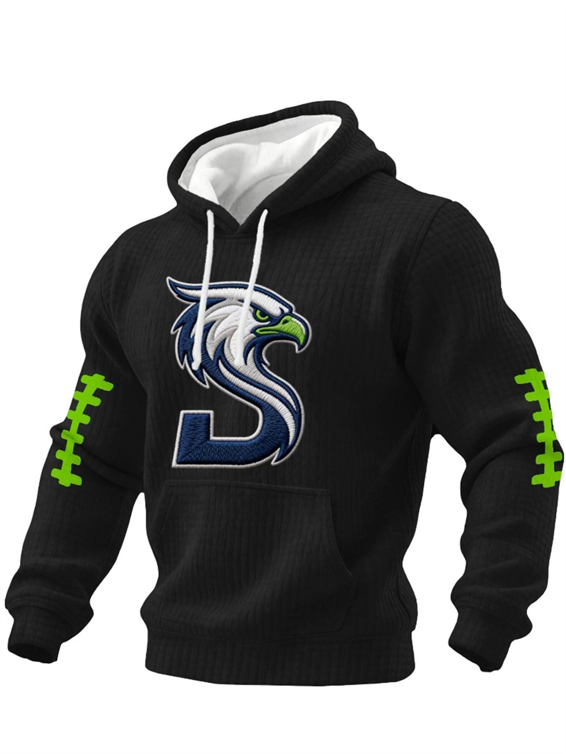 2026 Seahawks Checkered Fabric Waffle Hoodie 1 2026 Seahawks Checkered Fabric Waffle Hoodie 1