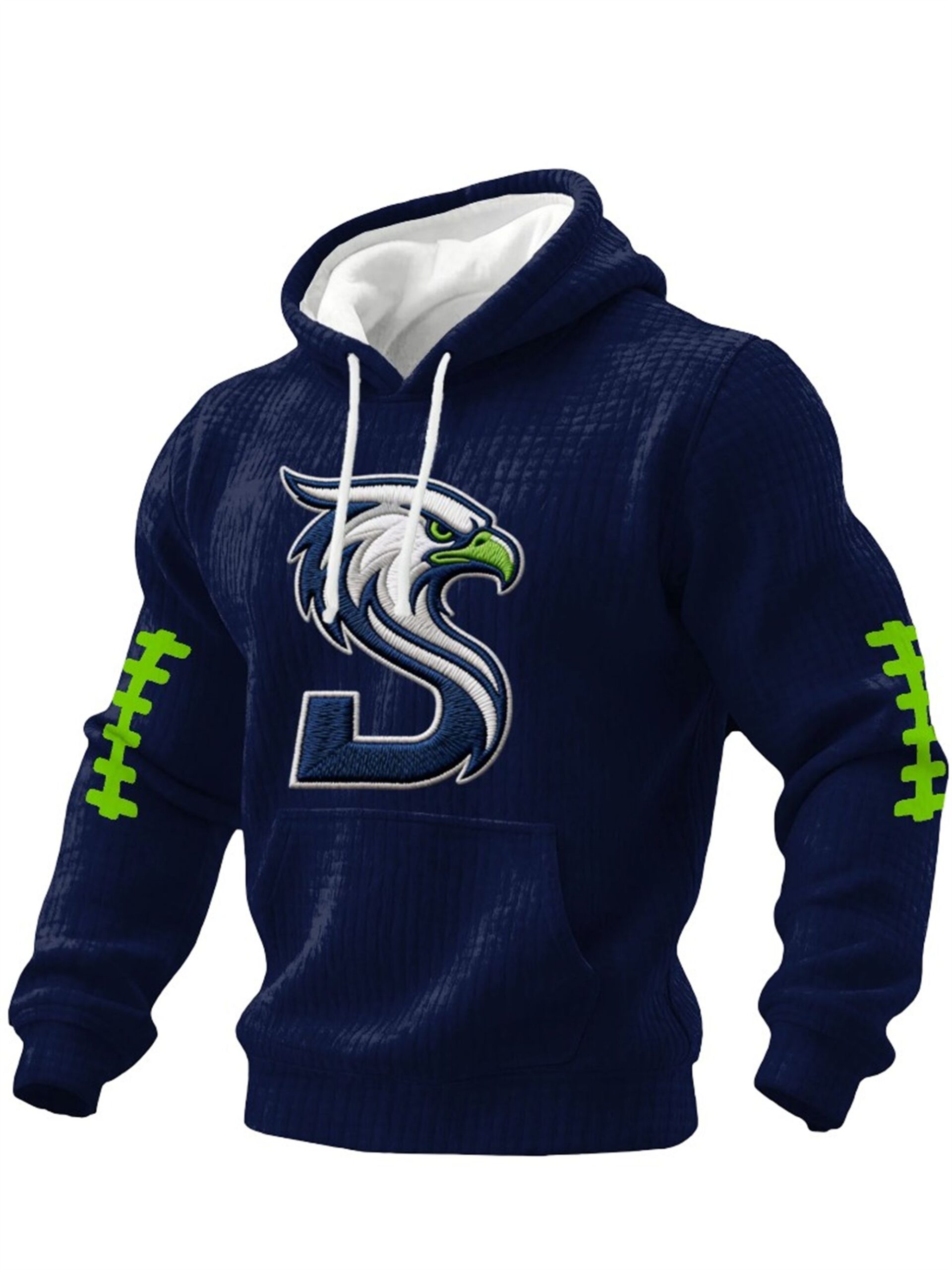 2026 Seahawks Checkered Fabric Waffle Hoodie 2 2026 Seahawks Checkered Fabric Waffle Hoodie 2
