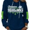 2026 Seahawks Football Champions Waffle Hoodie 1