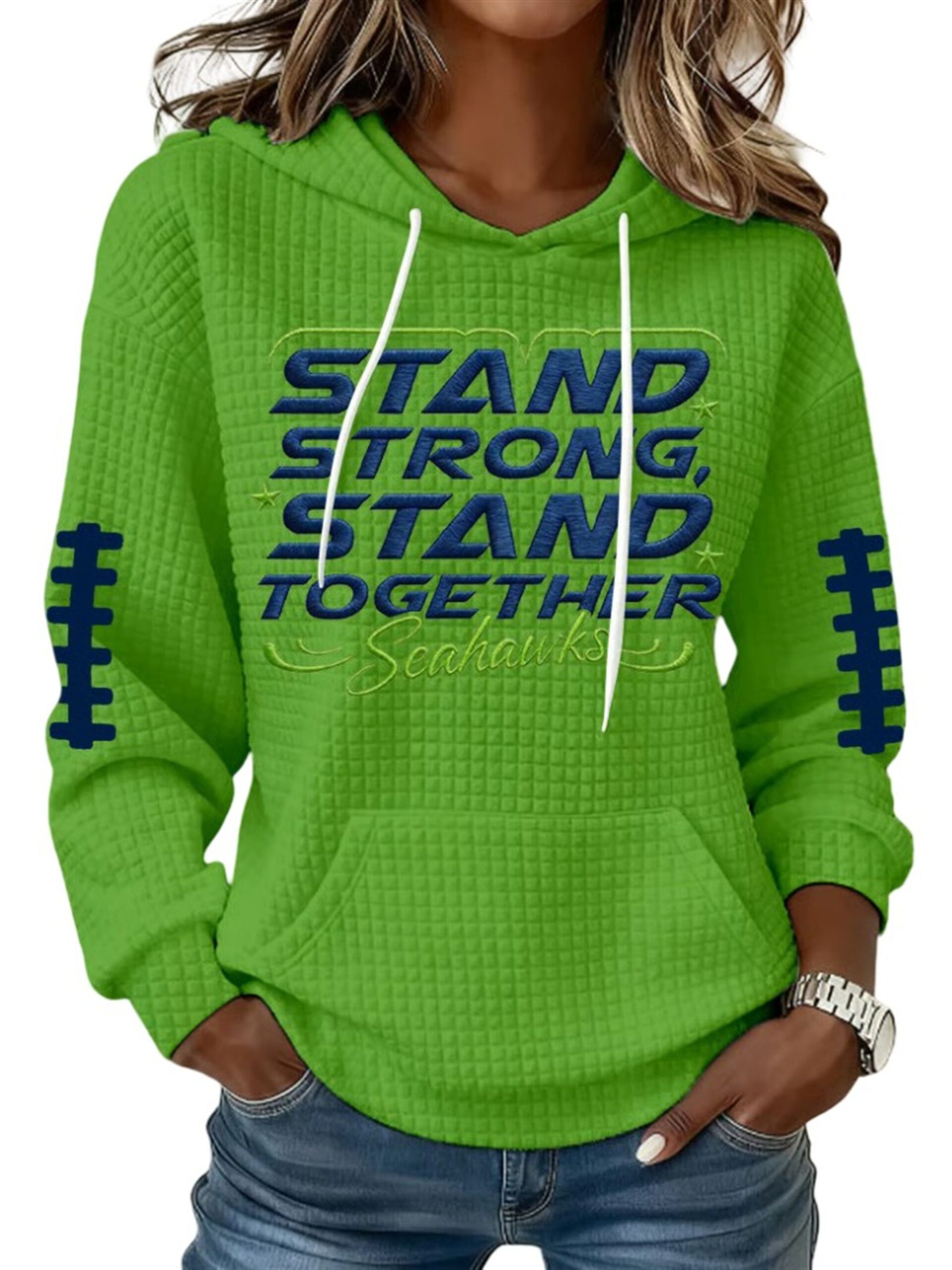 2026 Seahawks Stand Strong Stand Together Waffle Hoodie 4 2026 Seahawks Stand Strong Stand Together Waffle Hoodie 4