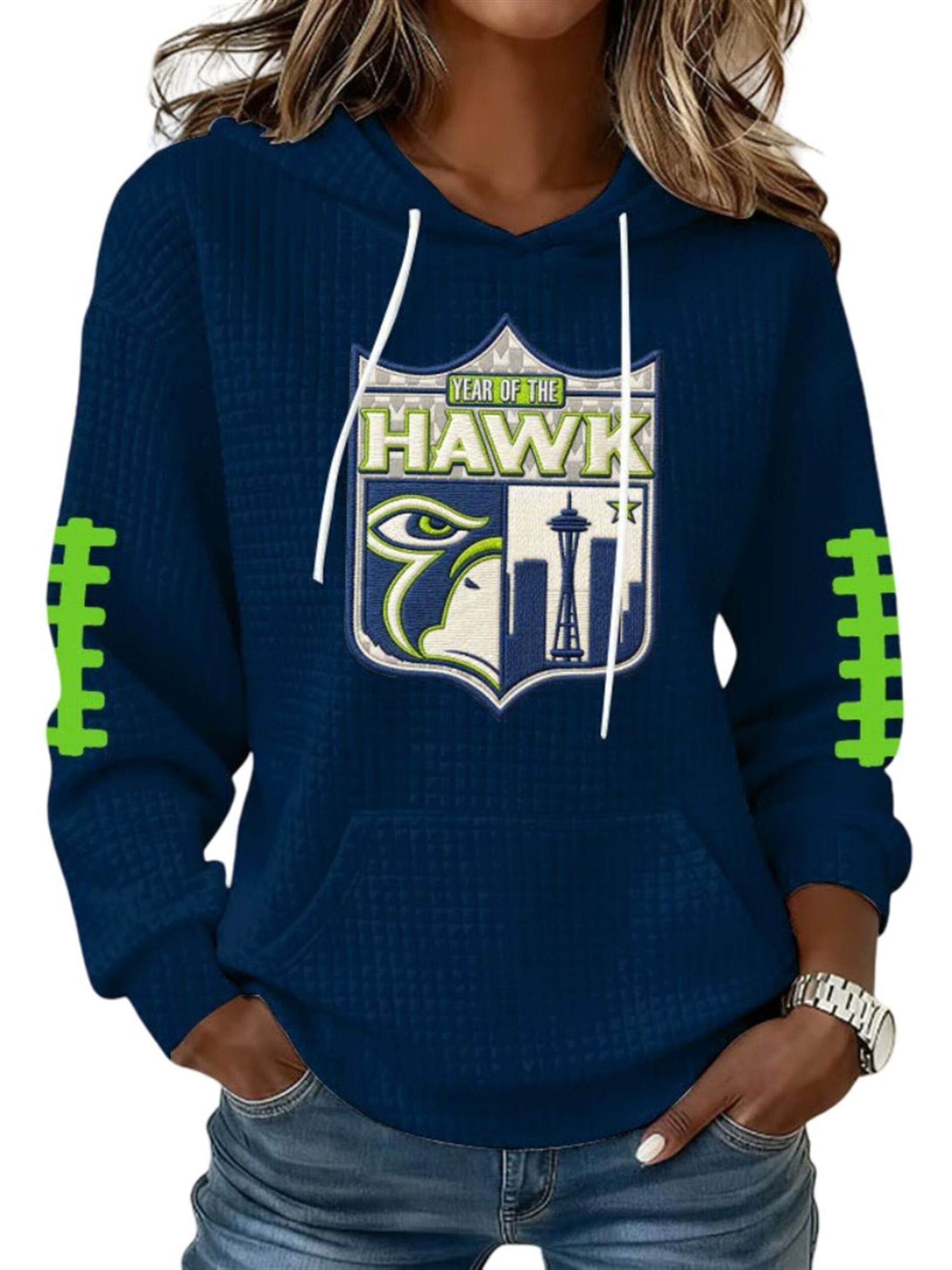 2026 Seahawks Year Of The Hawk Waffle Hoodie 1 2026 Seahawks Year Of The Hawk Waffle Hoodie 1