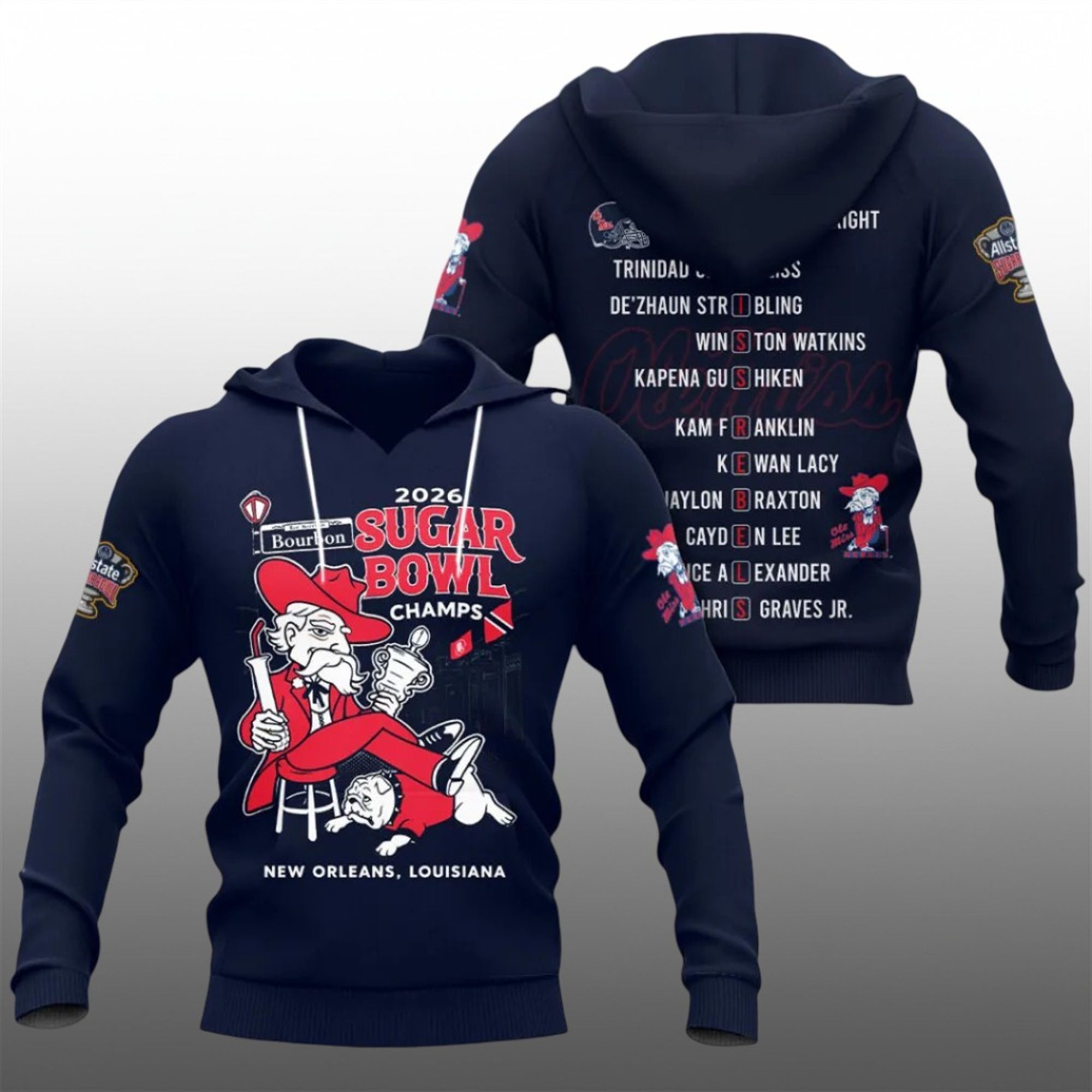 Ole Miss Football 2026 Sugar Bowl Champs Shirt 2 28 Ole Miss Football 2026 Sugar Bowl Champs Hoodie