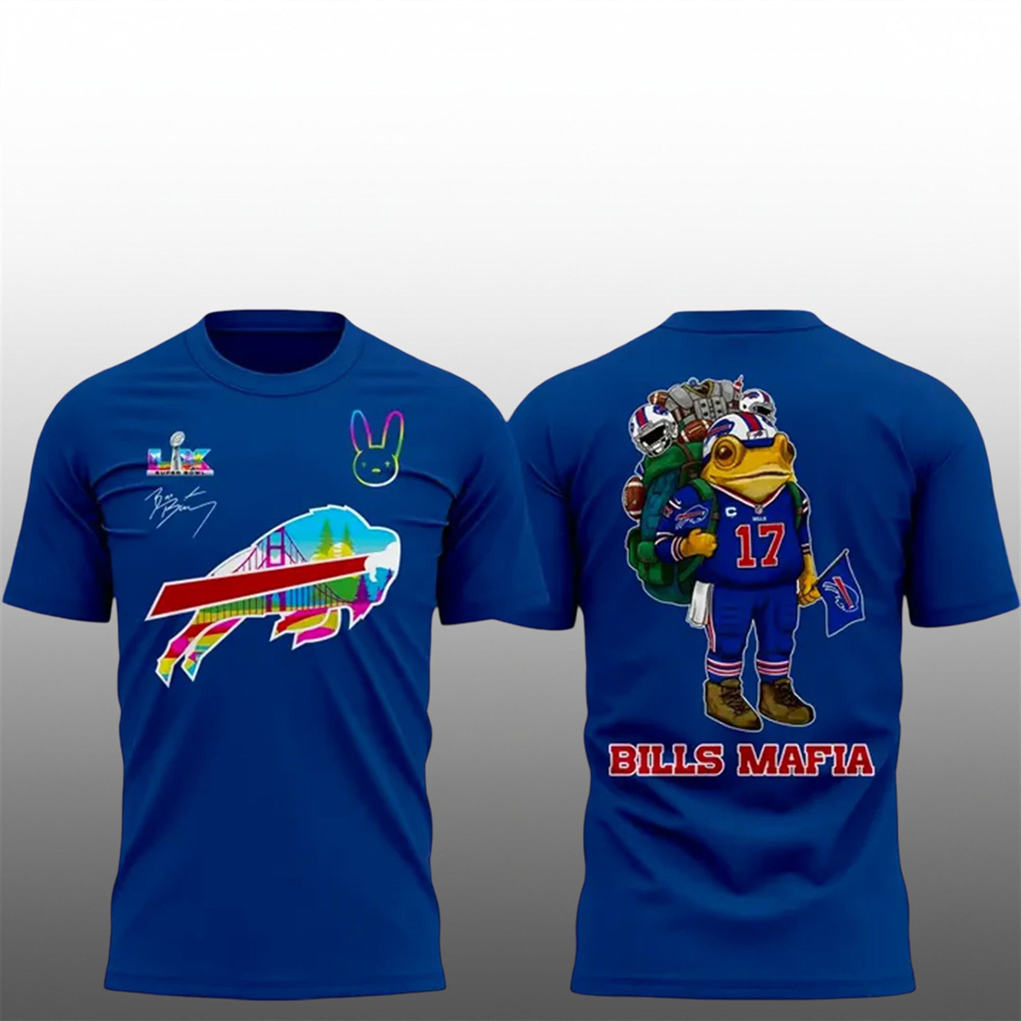 Bills Mafia x Bad Bunny Bowl LX Hoodie 3 3 Bills Mafia x Bad Bunny Bowl LX Shirt