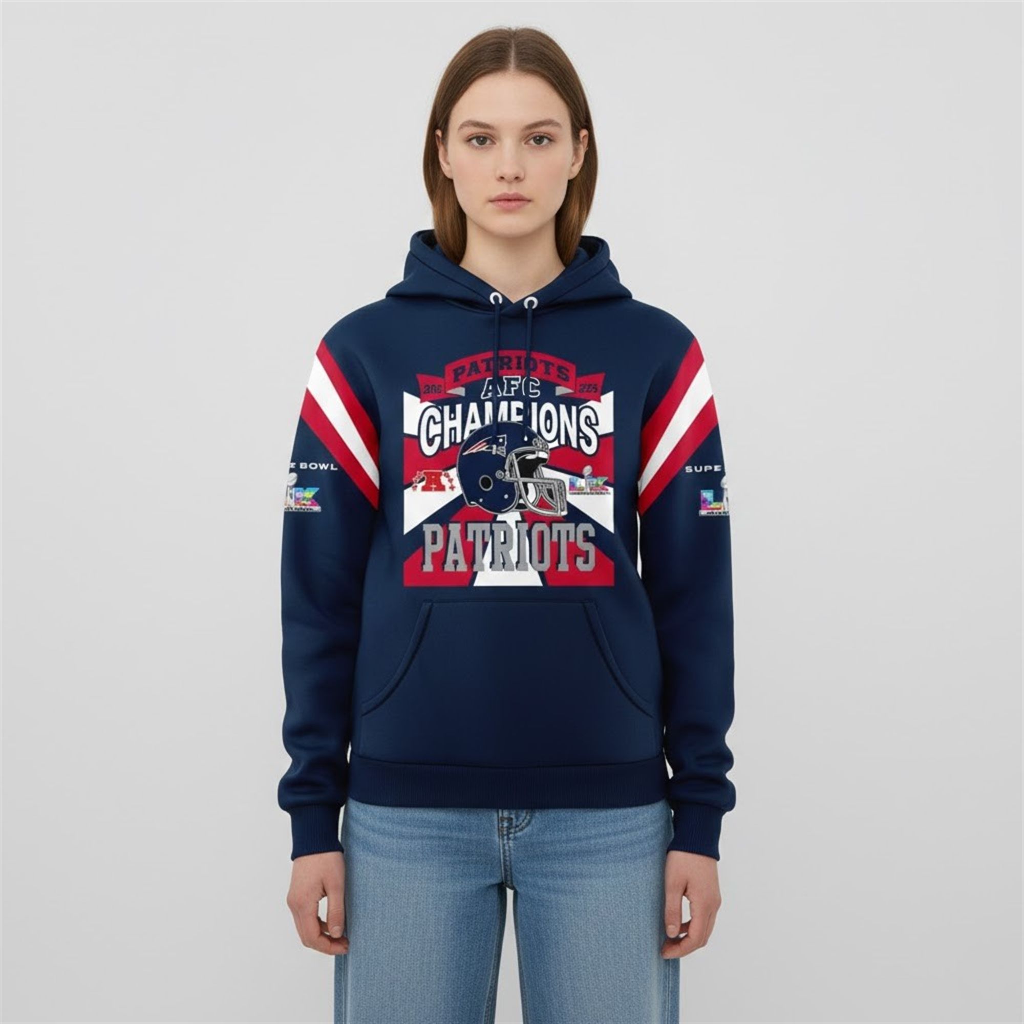 4 2025 Patriots AFC Conference Champions Hoodie 4 2025 Patriots AFC Conference Champions Hoodie