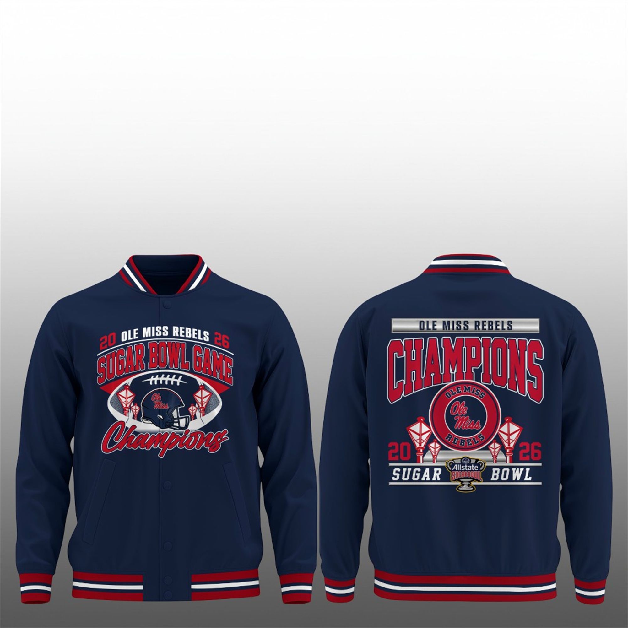 Ole Miss Rebels 2026 Sugar Bowl Game Champions Jacket 3 4 Ole Miss Rebels 2026 Sugar Bowl Game Champions Jacket