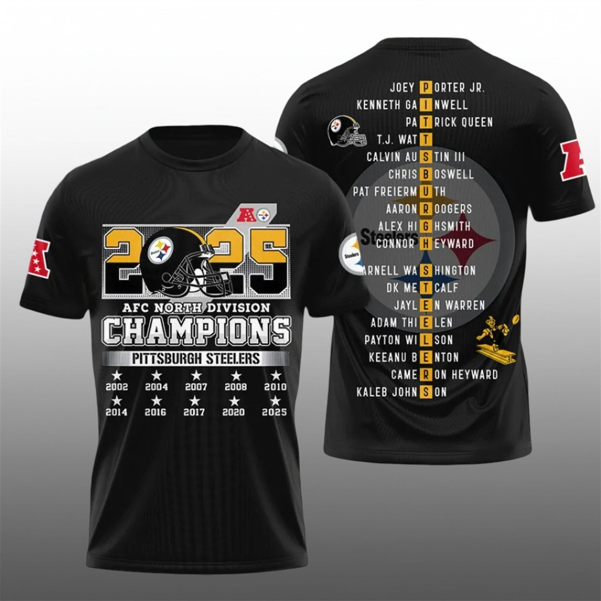 5 2025 Steelers AFC North Division Champions Steelers Shirt 5 2025 Steelers AFC North Division Champions Steelers Shirt