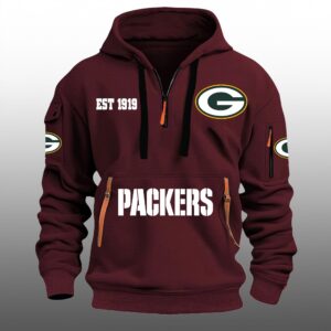 GB Packers EST 1919 Quarter Zip Hoodie 1