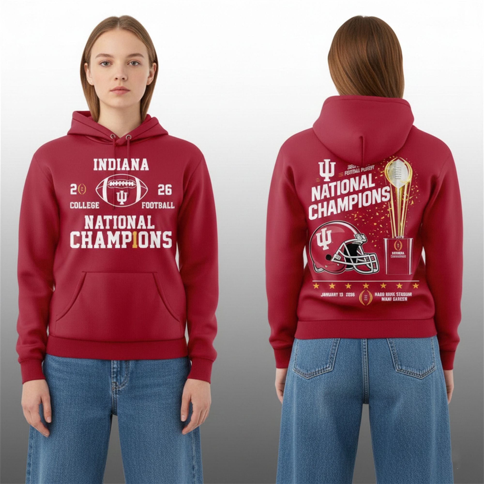 8 Indiana 2026 CFP National Champions Football Hoodie 8 Indiana 2026 CFP National Champions Football Hoodie