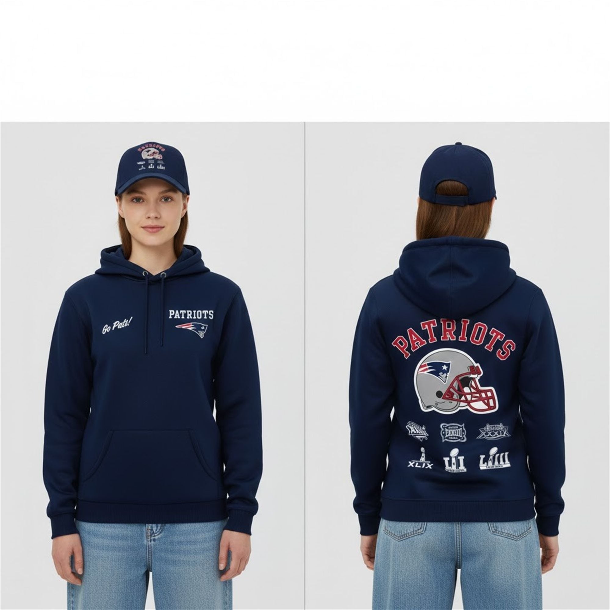 NE Patriots 2026 Title Patches Celebrate Hoodie 3 8 NE Patriots 2026 Title Patches Celebrate Hoodie