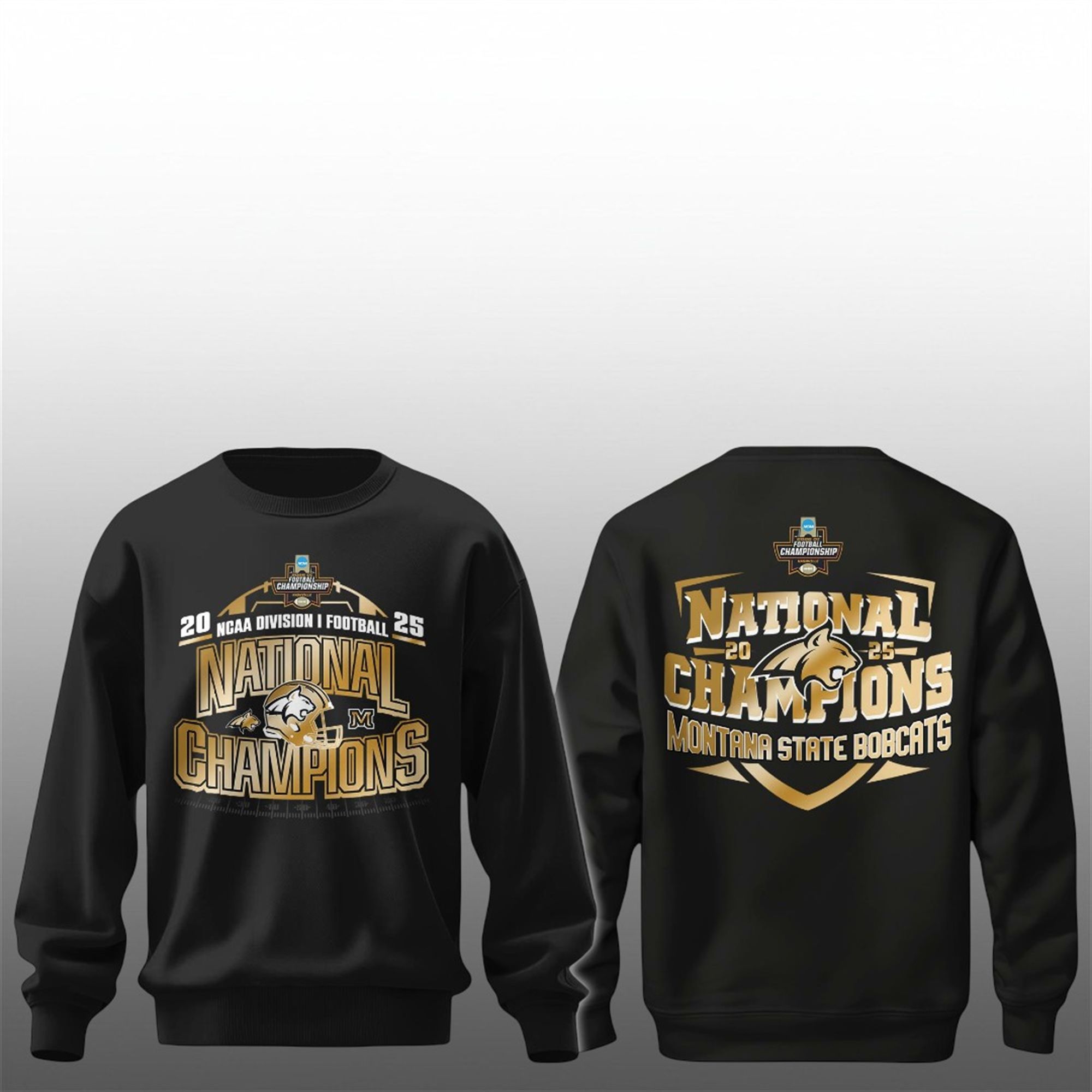 Montana State 2025 Division I Football National Champions Gold Shirt 3 9 Montana State 2025 Division I Football National Champions Gold Sweatshirt