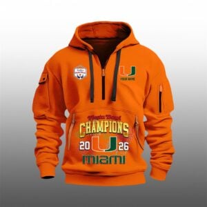 Hurricanes 2026 Fiesta Bowl Champions Quarter Zip Hoodie 1