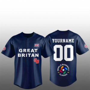 1 Great Britain Baseball 2026 World Baseball Classic Jersey