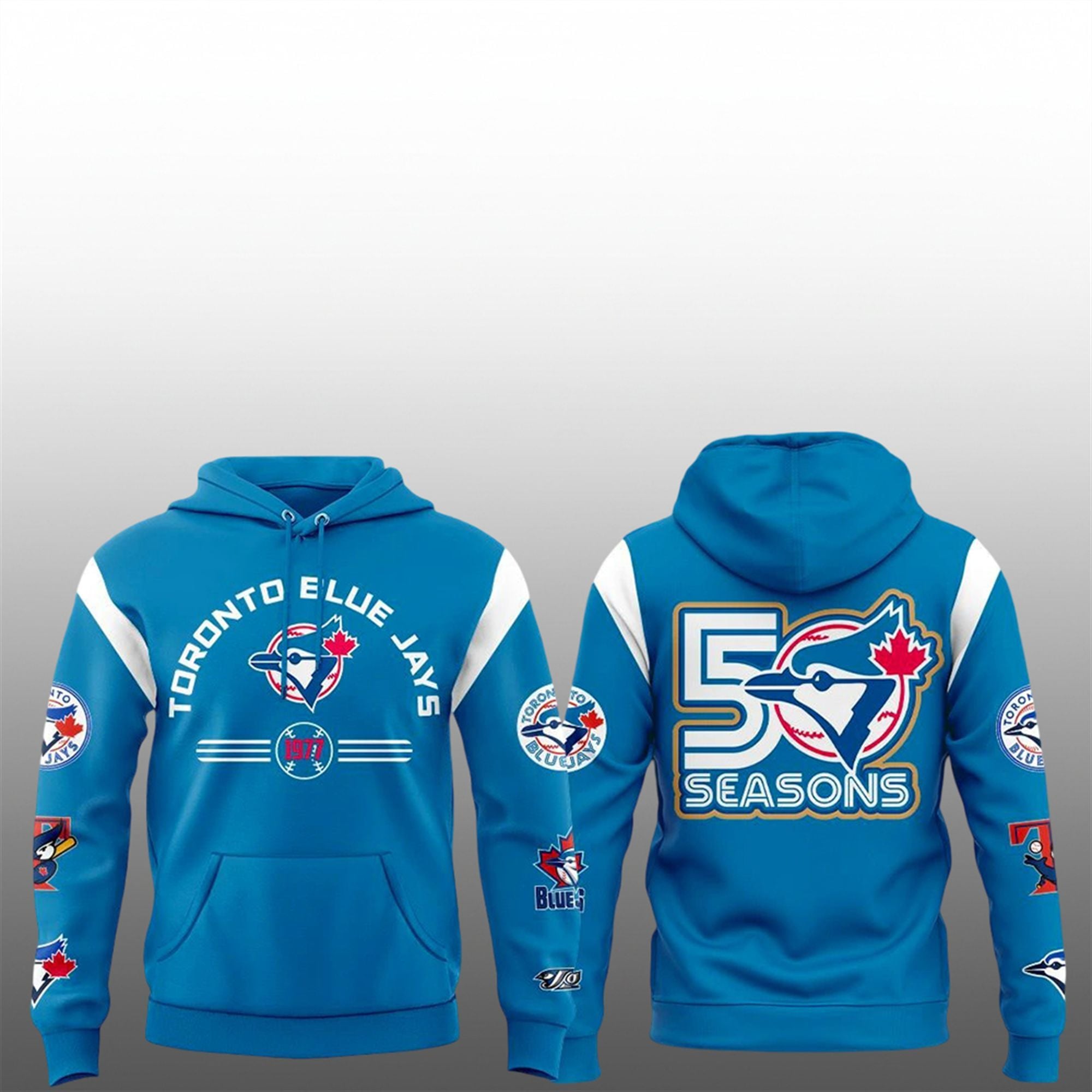 Blue Jays 50Th Seasons Hoodie 1 Blue Jays 50Th Seasons Hoodie 1