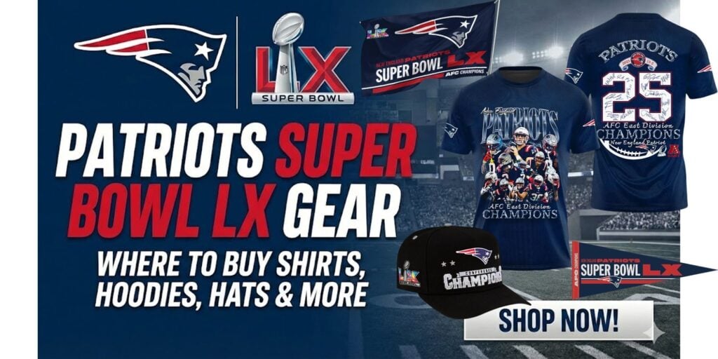 Celebrate Patriots Glory Grab AFC Champions Hats, Shirts & Hoodies Before Super Bowl LX