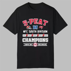 Buccaneers 5 Peat NFC South Champions 2025 Shirt 0 0