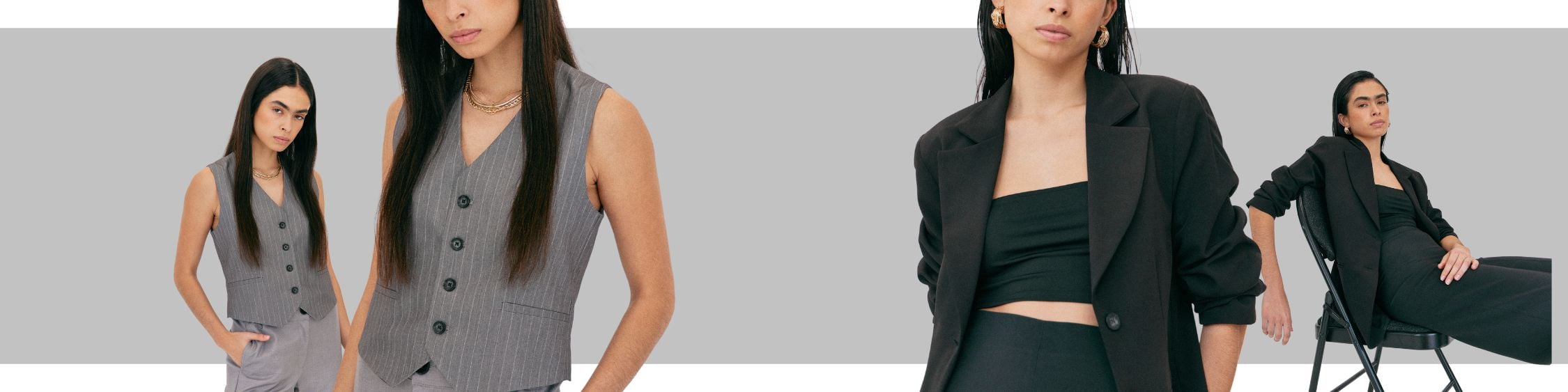 Grey and White Modern Minimalist Fashion Etsy Shop Banner (1)