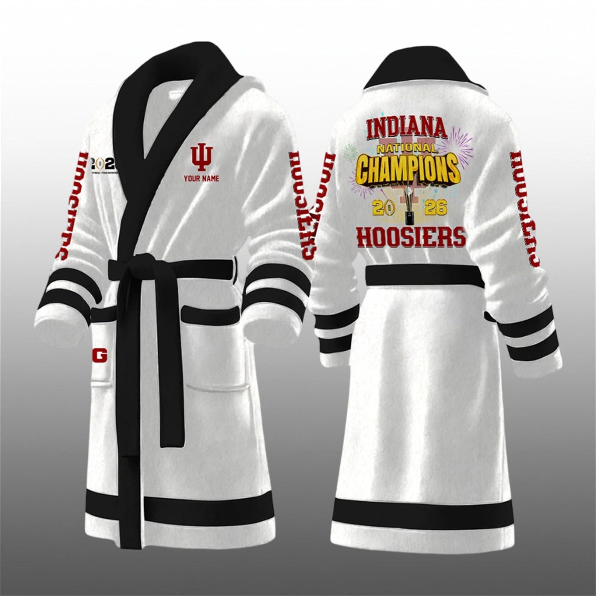Hoodiers National Champions 2026 Fleece Bathrobe 2 Hoodiers National Champions 2026 Fleece Bathrobe 2