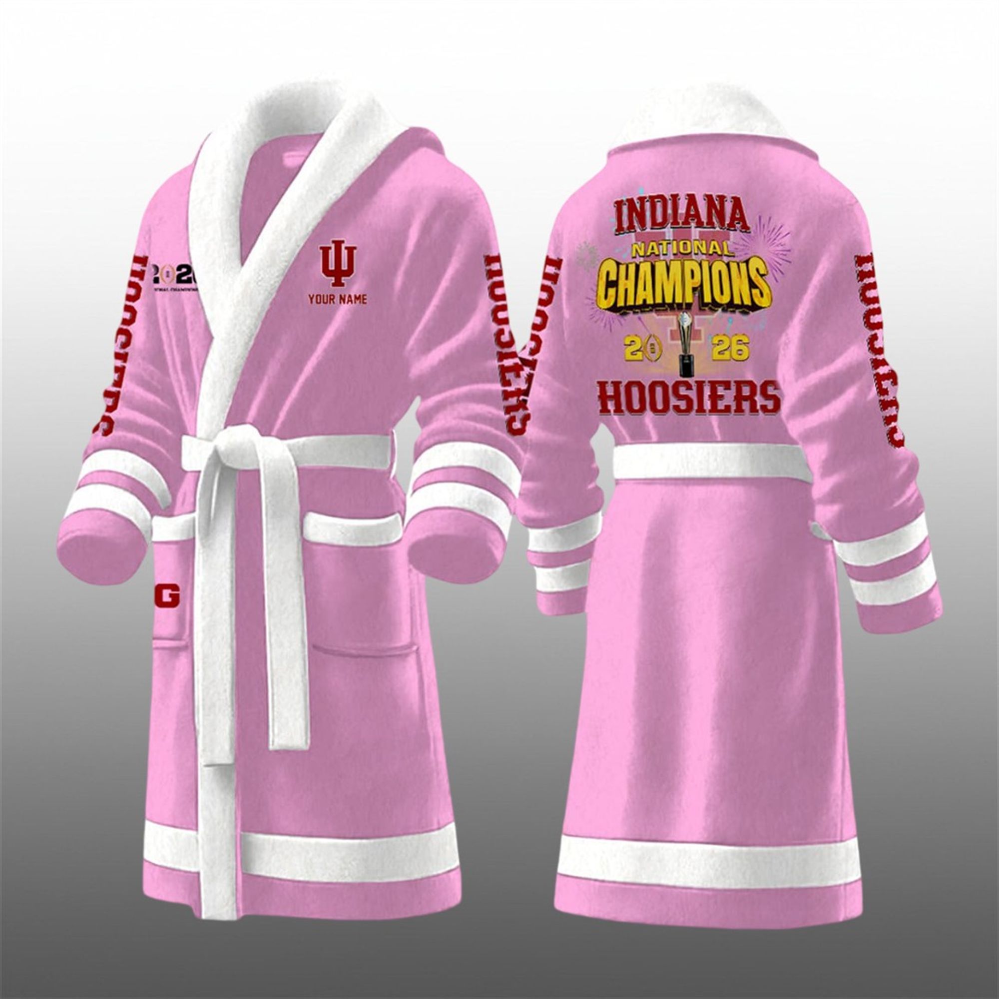 Hoodiers National Champions 2026 Fleece Bathrobe 4 Hoodiers National Champions 2026 Fleece Bathrobe 4